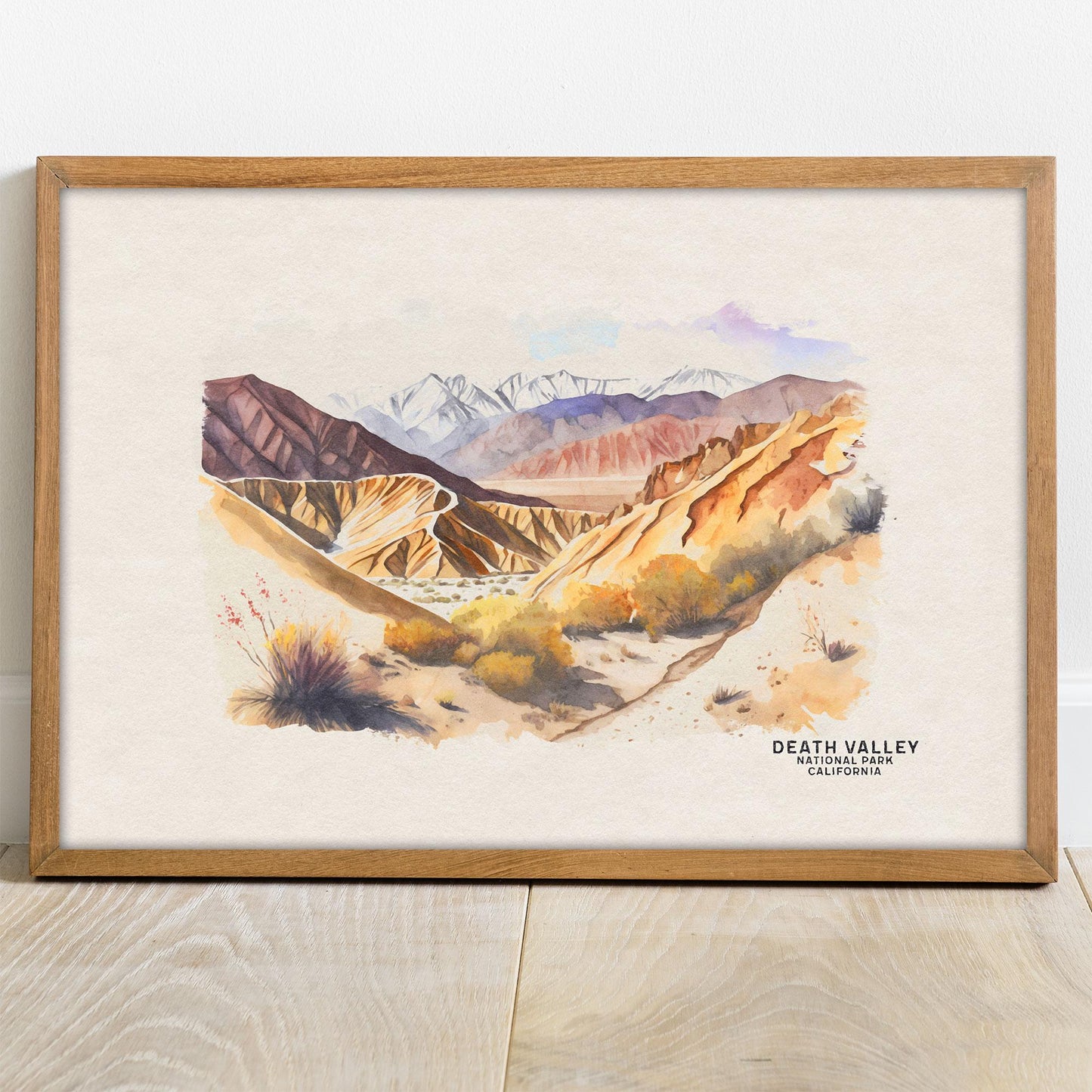 Death Valley National Park Poster, Watercolor Art Travel Poster, California Wall Art, National Park Prints, Travel Gift, Nature Wall Art