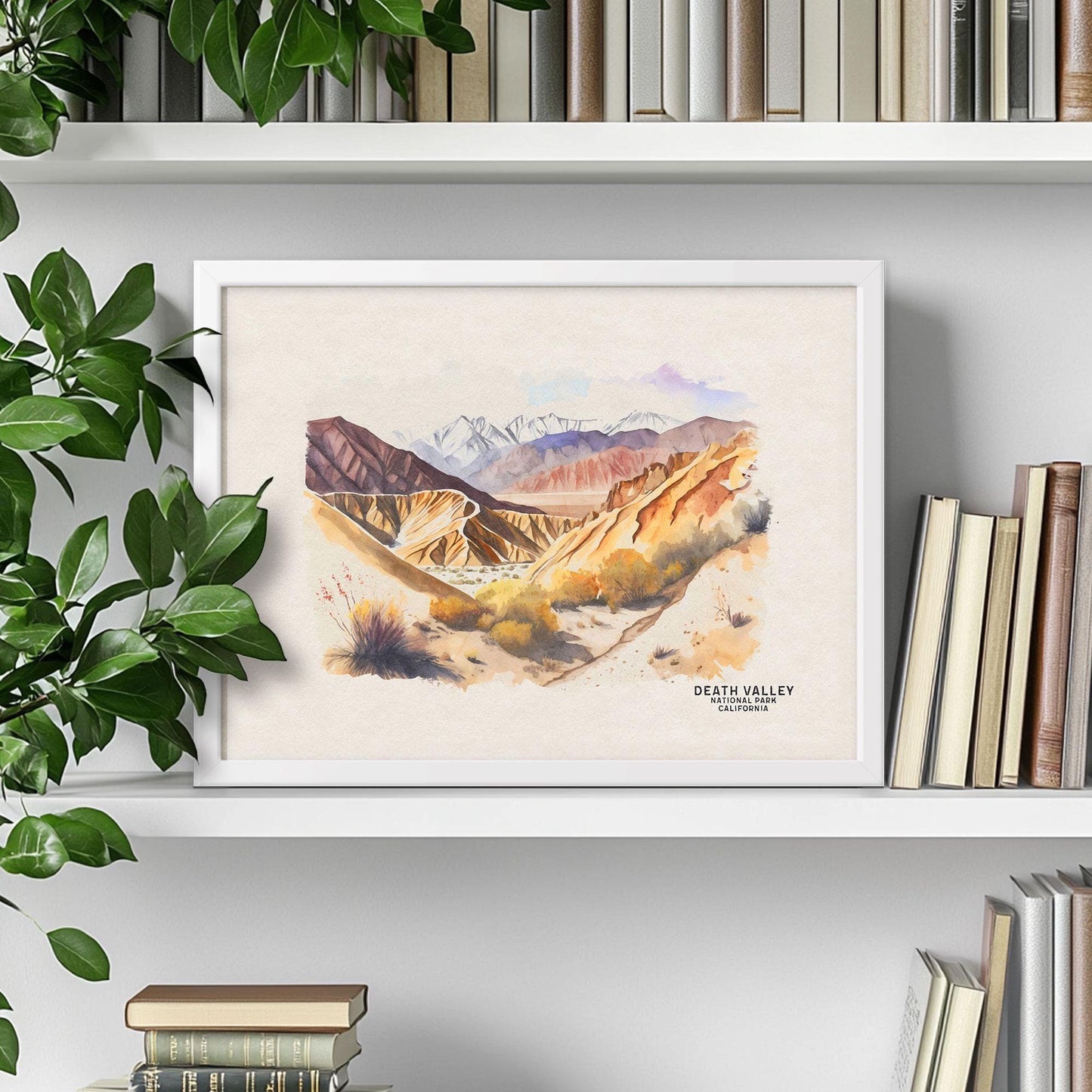 Death Valley National Park Poster, Watercolor Art Travel Poster, California Wall Art, National Park Prints, Travel Gift, Nature Wall Art