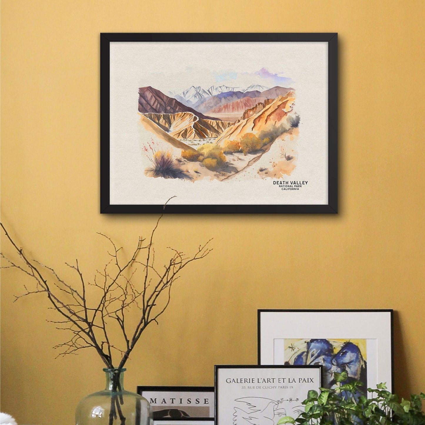 Death Valley National Park Poster, Watercolor Art Travel Poster, California Wall Art, National Park Prints, Travel Gift, Nature Wall Art
