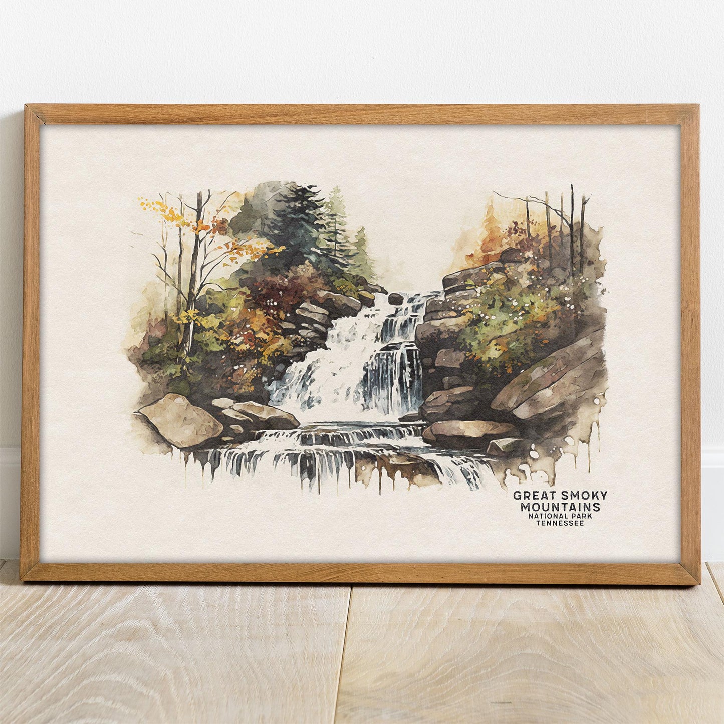 Great Smoky Mountains National Park Poster, Tennessee Wall Art, Smoky Mountains Art Prints, National Park Prints, Wedding Gift