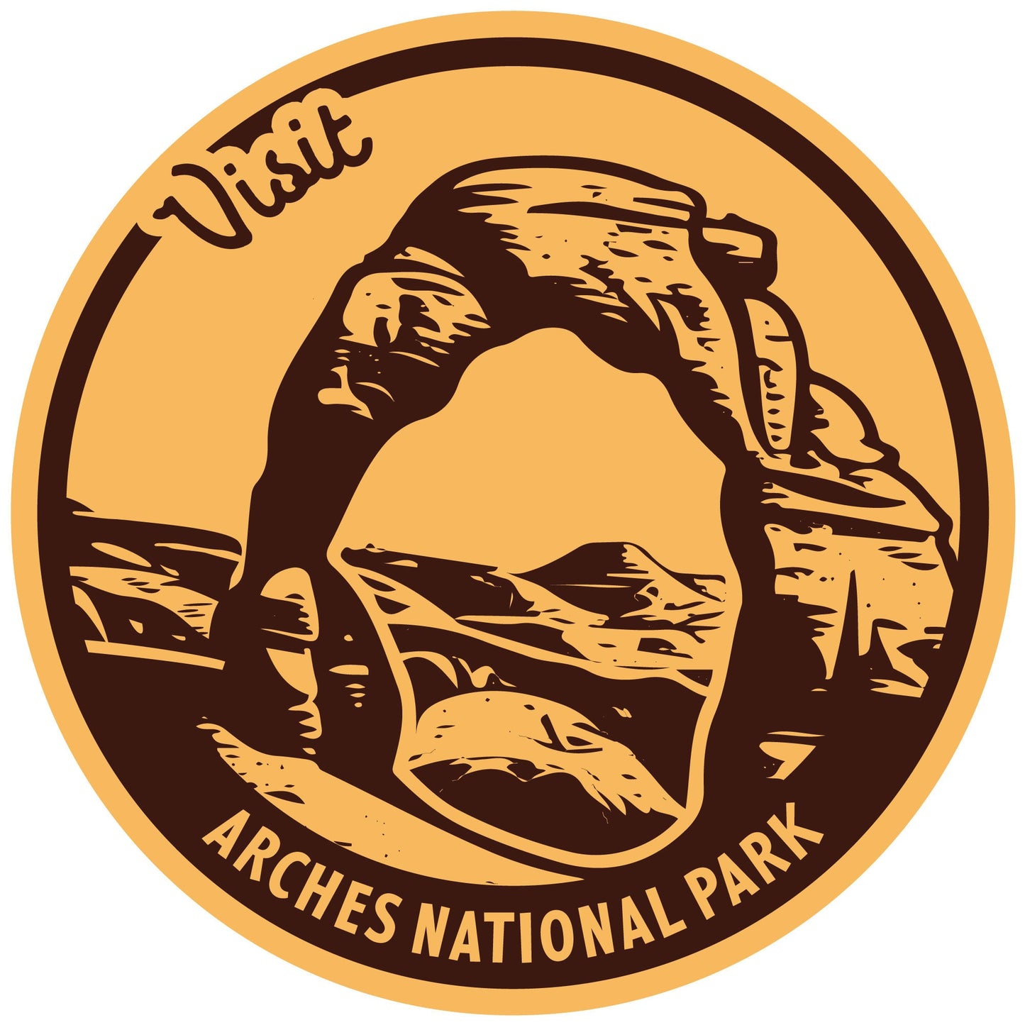 Arches National Park Sticker, Utah Waterproof Vinyl Sticker, Water Bottle Decal, Bumper, Laptop, Travel