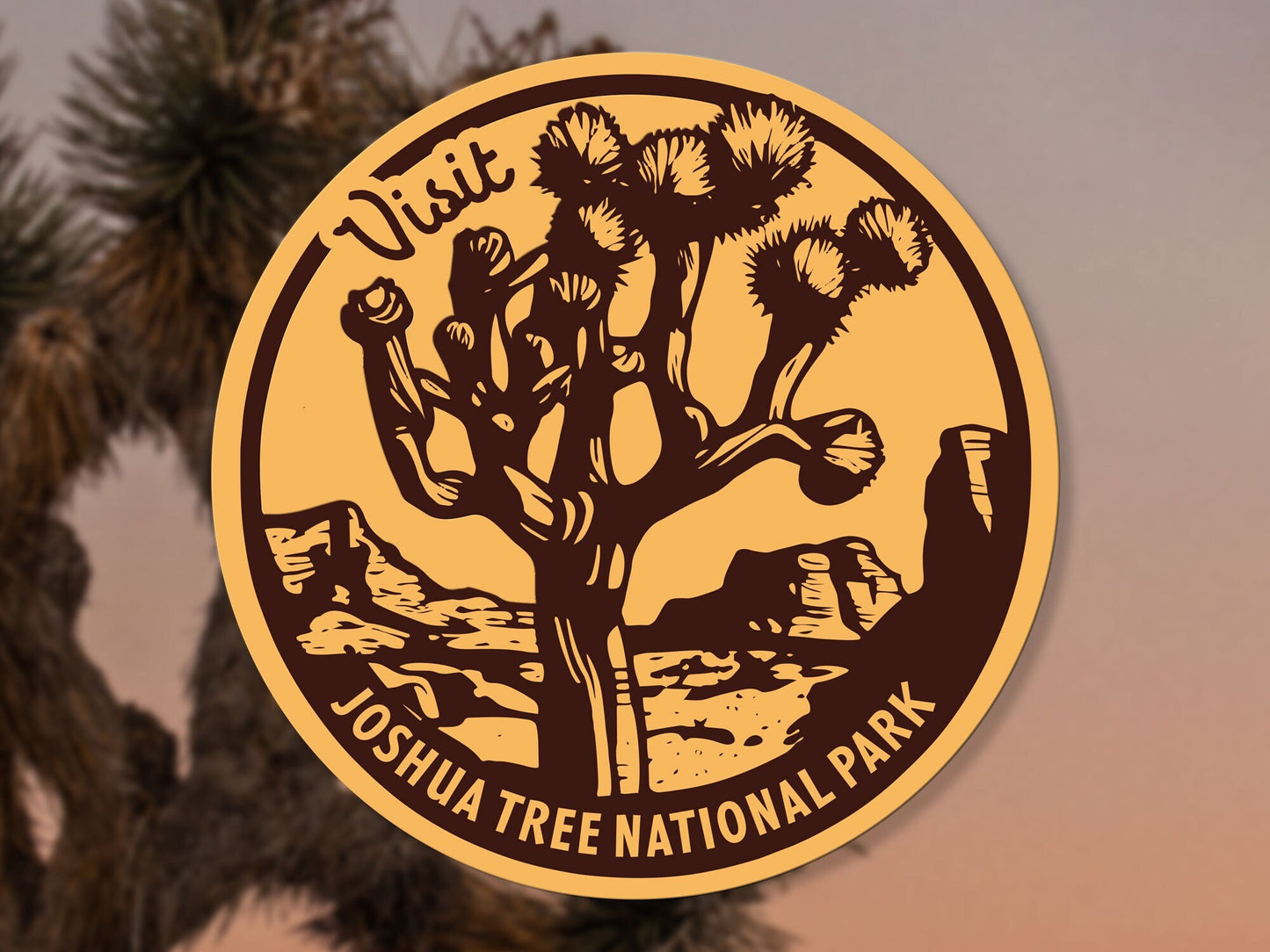 Joshua Tree National Park Sticker, California Waterproof Vinyl Sticker, Water Bottle Decal, Bumper, Laptop, Travel