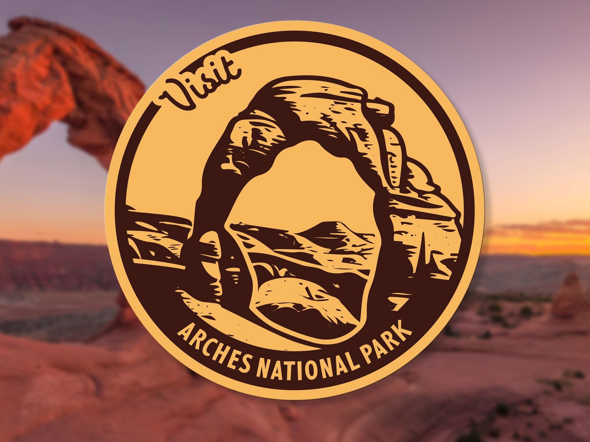 Arches National Park Sticker, Utah Waterproof Vinyl Sticker, Water Bottle Decal, Bumper, Laptop, Travel