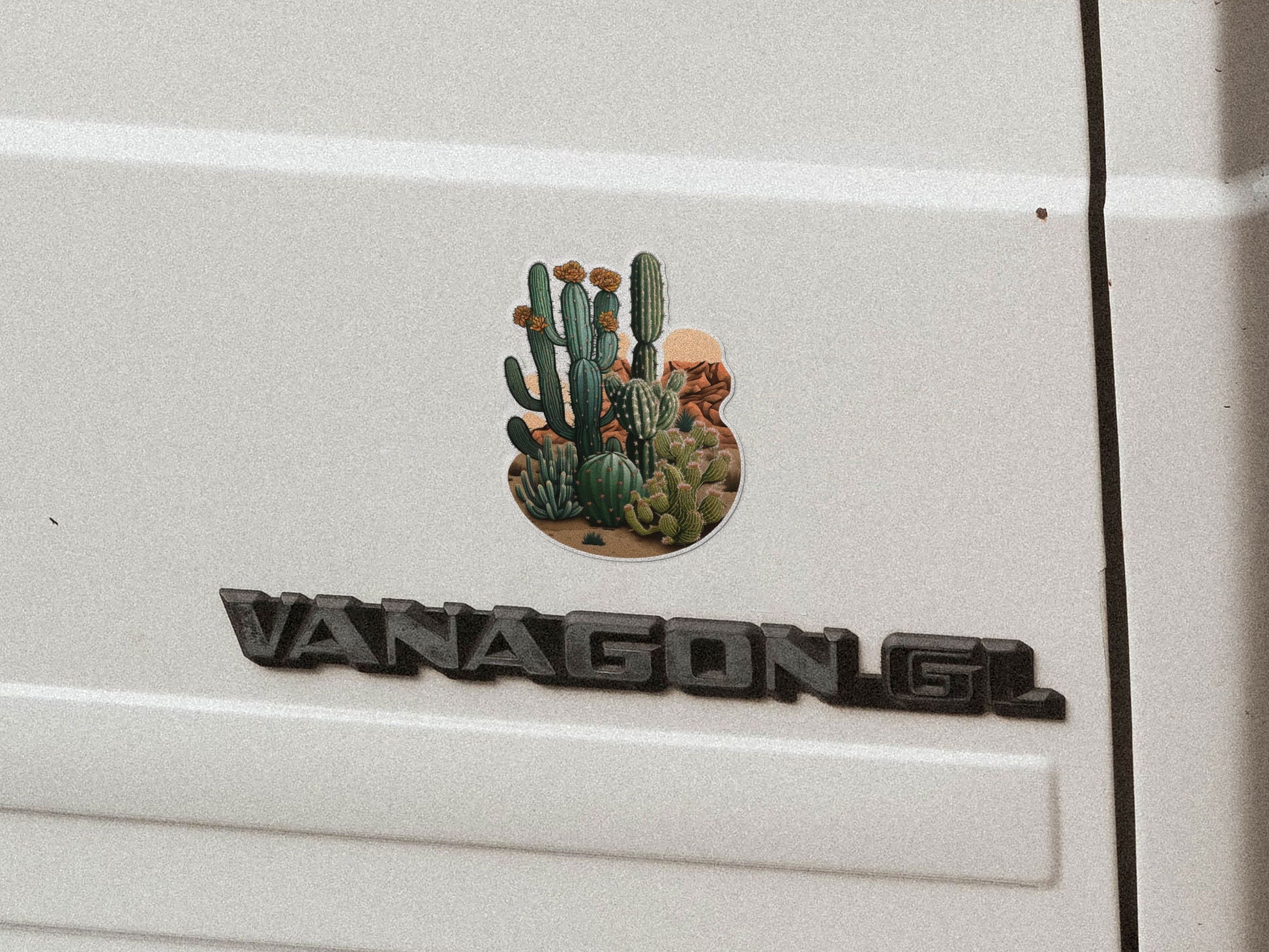 Desert Sticker, Cactus Sticker, Western Decor, Boho Art, Camping Gift, Bumper Sticker