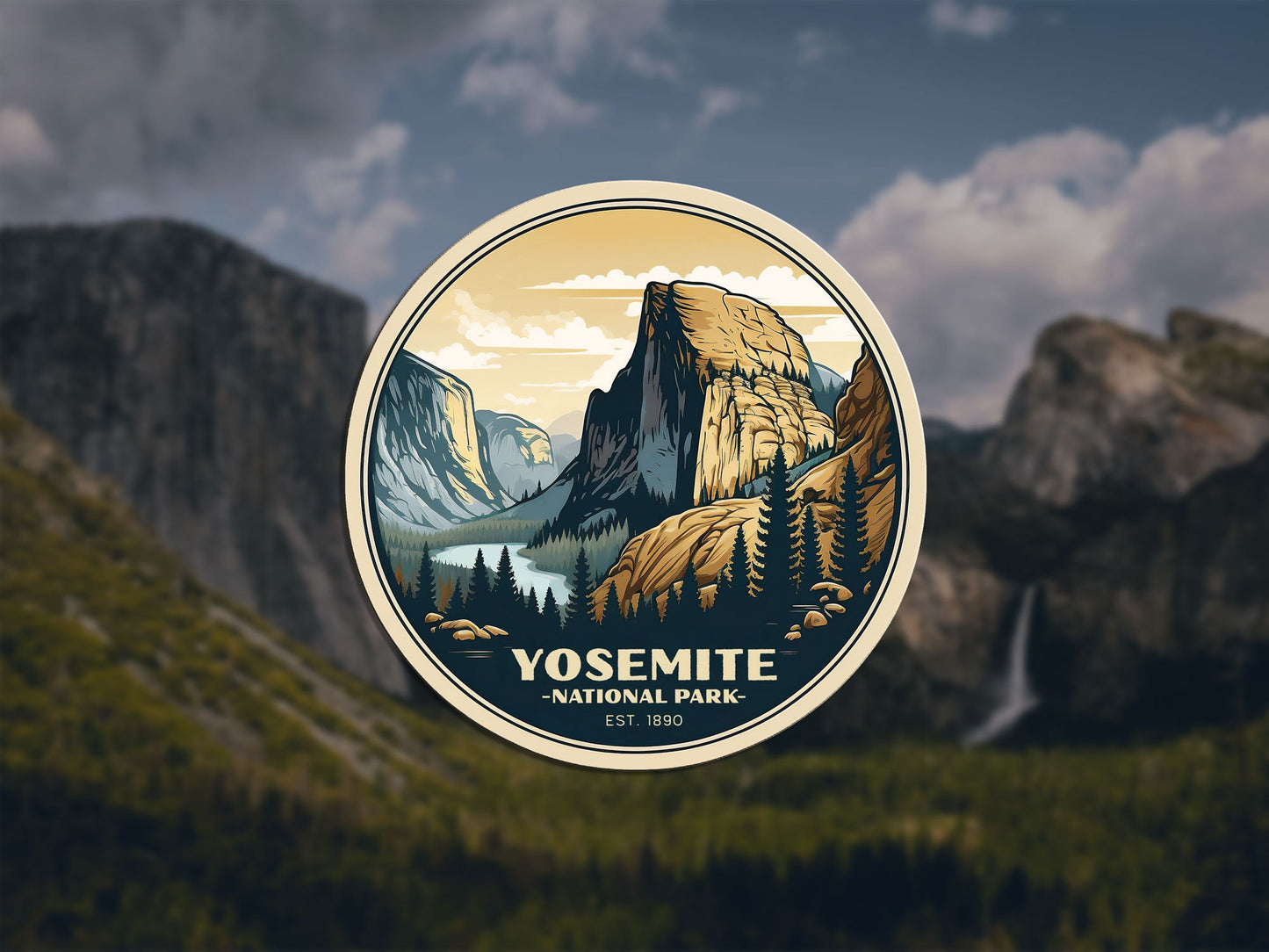 Yosemite National Park Sticker, California Decal, Waterproof Vinyl, Water Bottle Sticker, Camping And Hiking Sticker