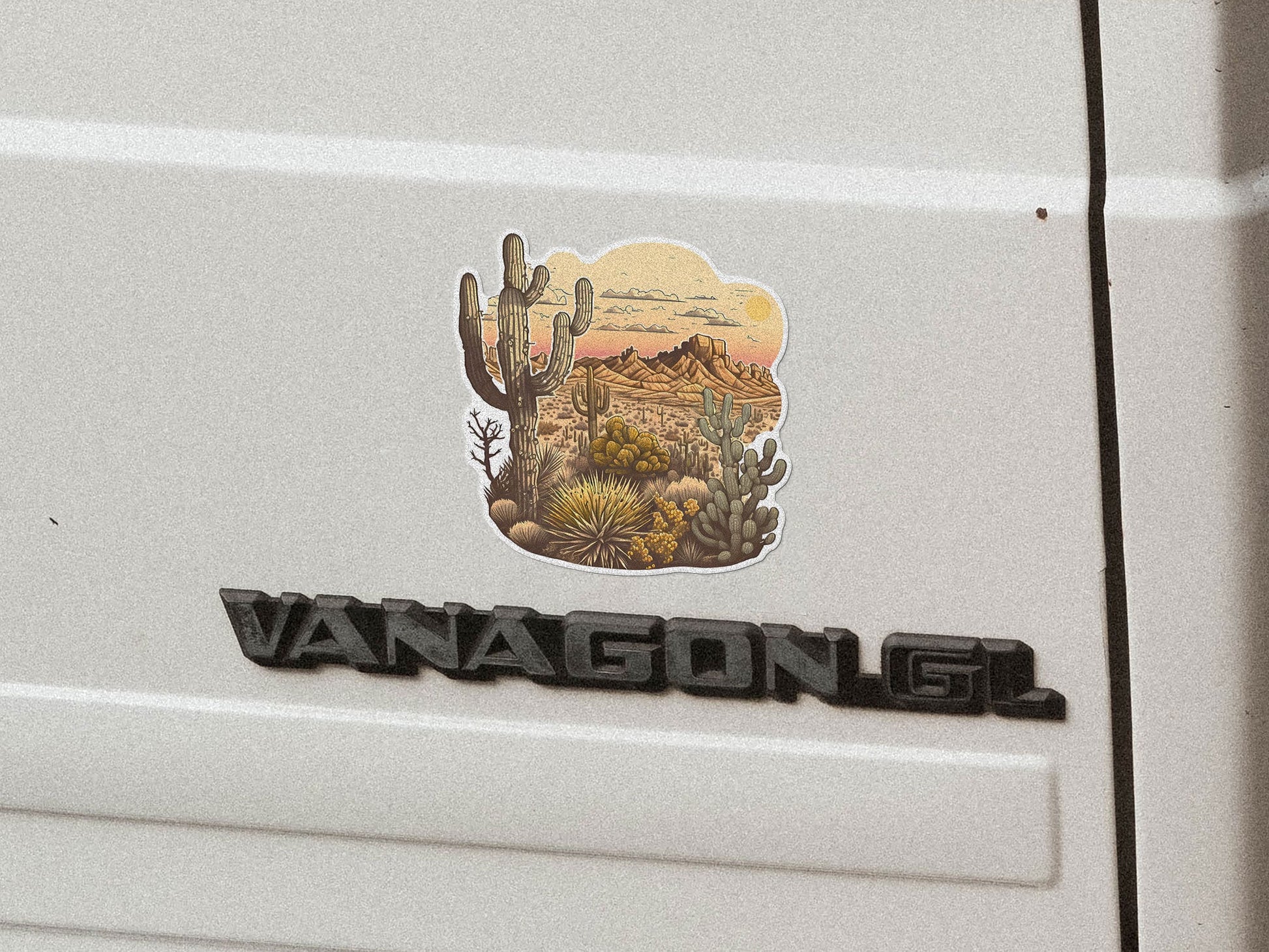 Desert Sticker, Cactus Sticker, Desert Landscape, Outdoors Sticker, Sticker For Water Bottle, Western Sticker