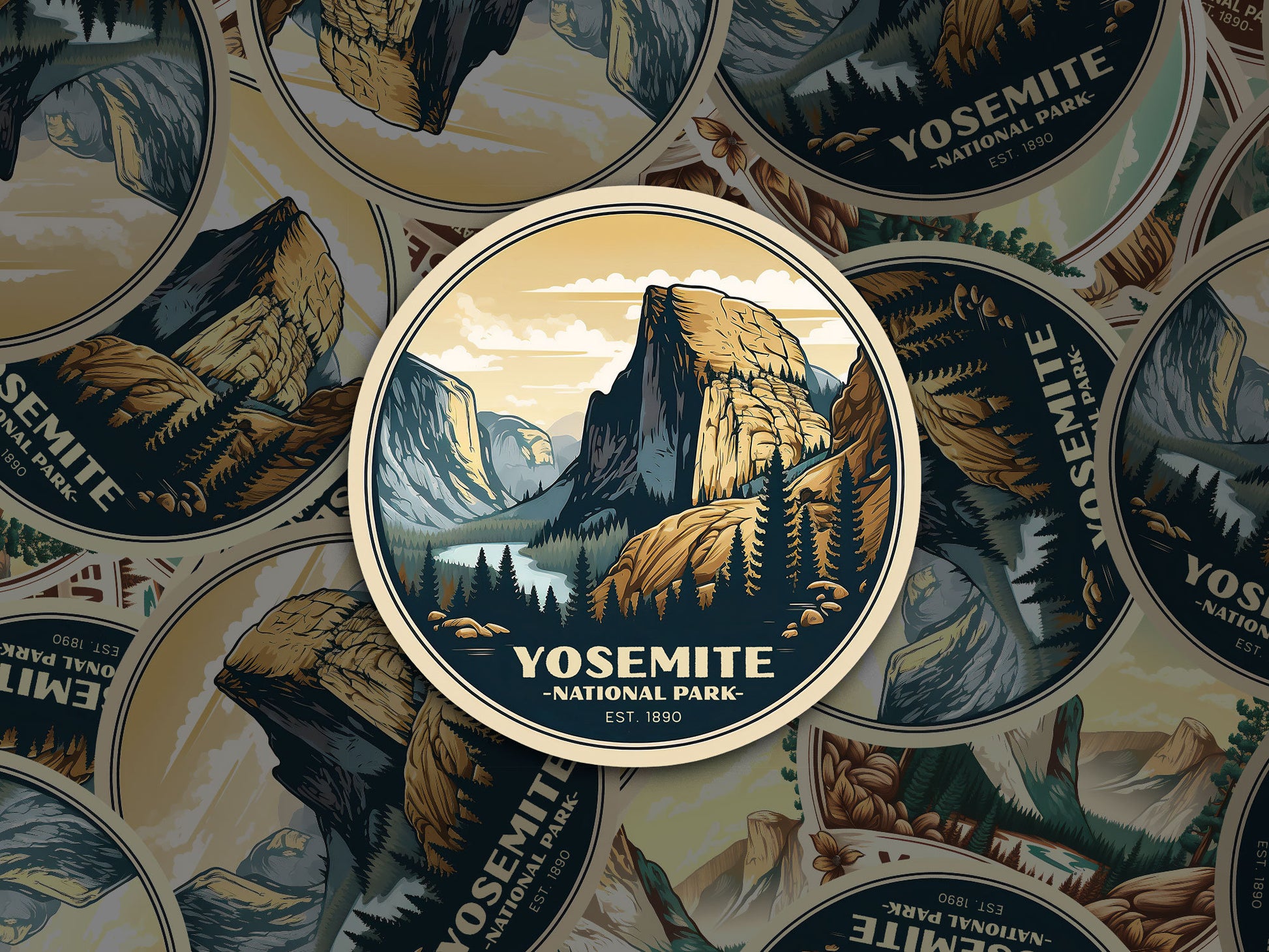 Yosemite National Park Sticker, California Decal, Waterproof Vinyl, Water Bottle Sticker, Camping And Hiking Sticker