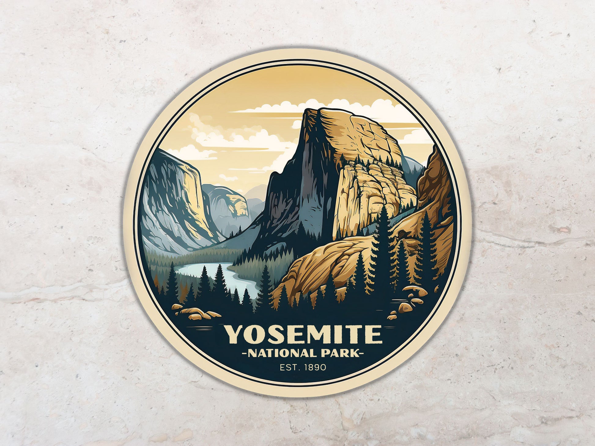 Yosemite National Park Sticker, California Decal, Waterproof Vinyl, Water Bottle Sticker, Camping And Hiking Sticker