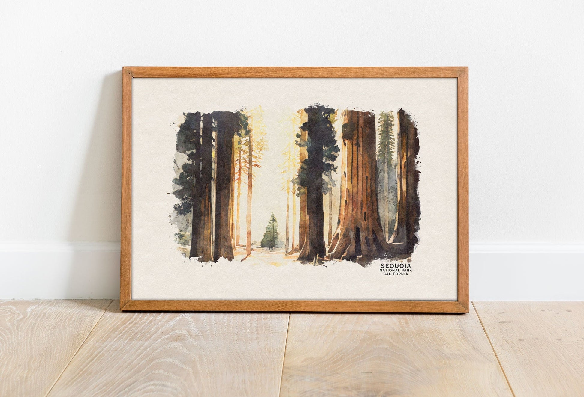 Sequoia National Park Poster, California Painting, National Park Prints, Redwood Travel Poster, National Park Art