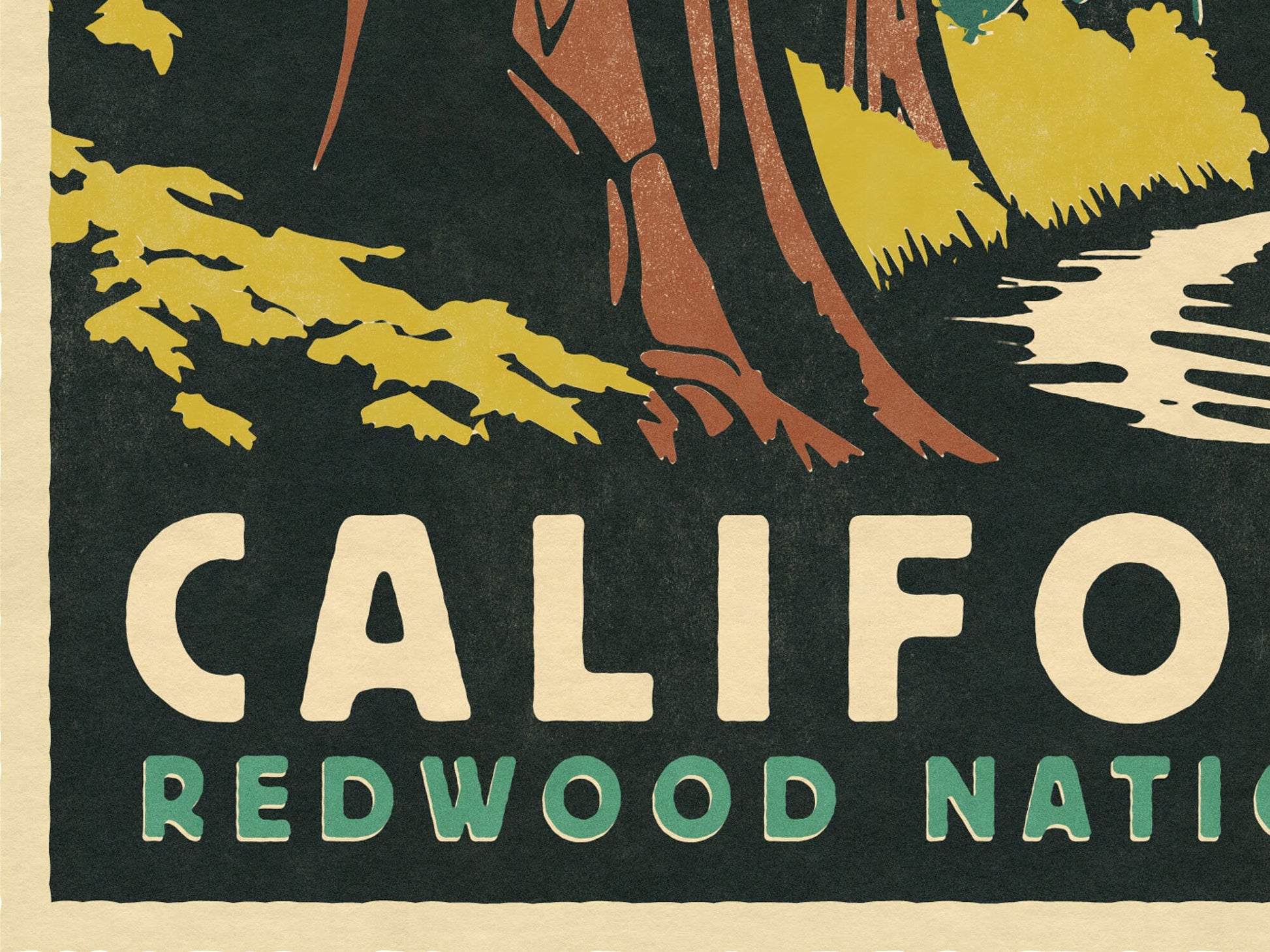 Redwood National Park Poster, California Poster, Retro Travel Poster, Forest Wall Art, National Park Prints