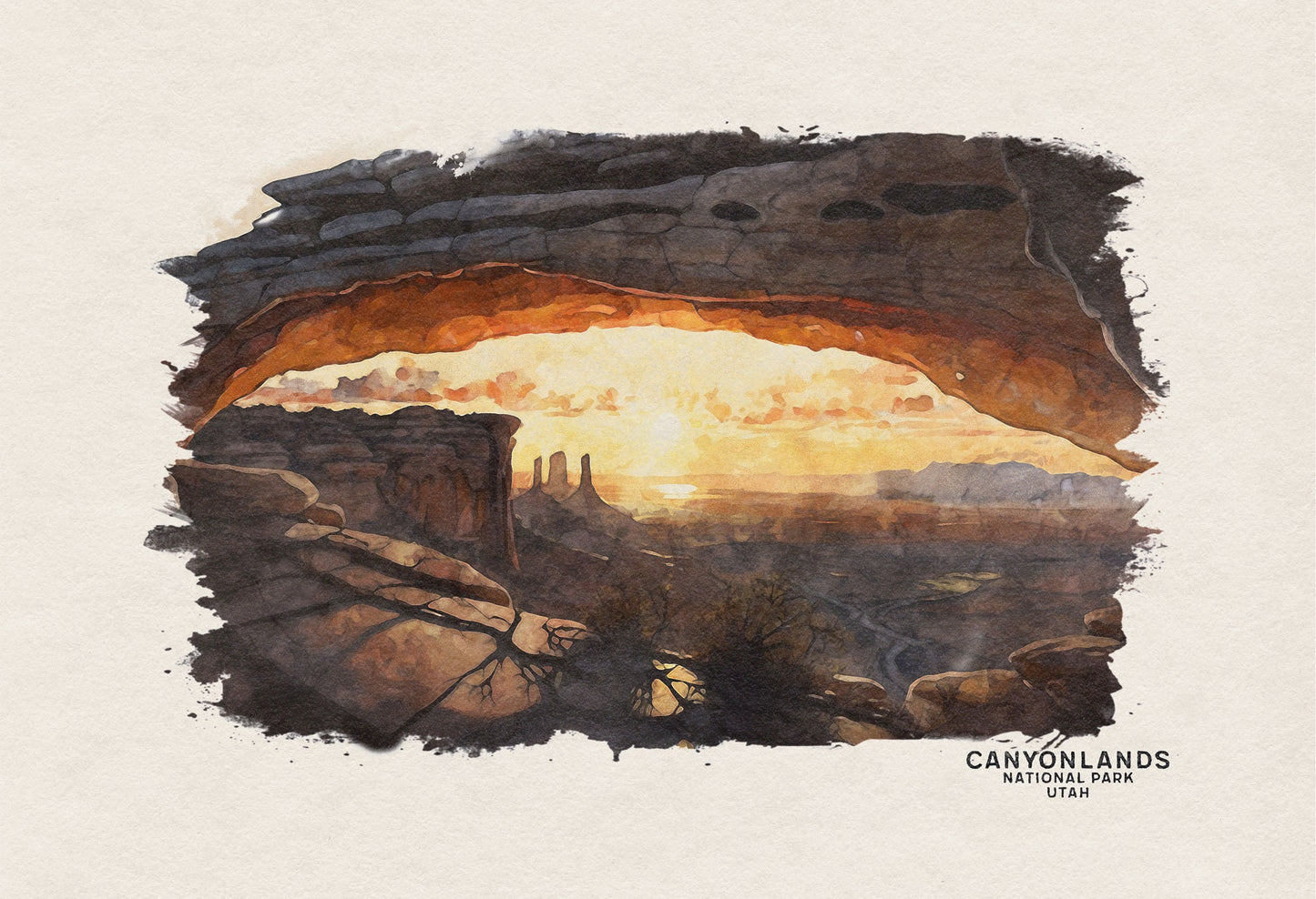 Canyonlands National Park Art Print, National Park Poster, Utah Print Desert Watercolor, Nursery Decor, Wall Art Poster, Going Away Gift