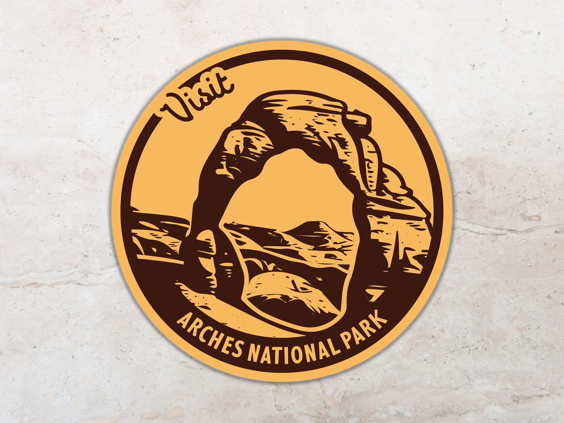 Arches National Park Sticker, Utah Waterproof Vinyl Sticker, Water Bottle Decal, Bumper, Laptop, Travel