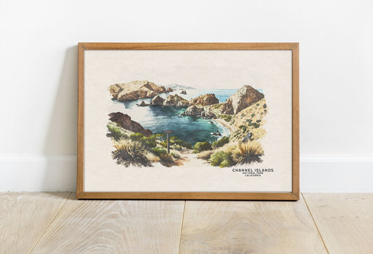 Channel Islands National Park Poster, California Print, National Park Art, Ocean Art, Travel Wall Art, Channel Islands Art, Woodland Nursery