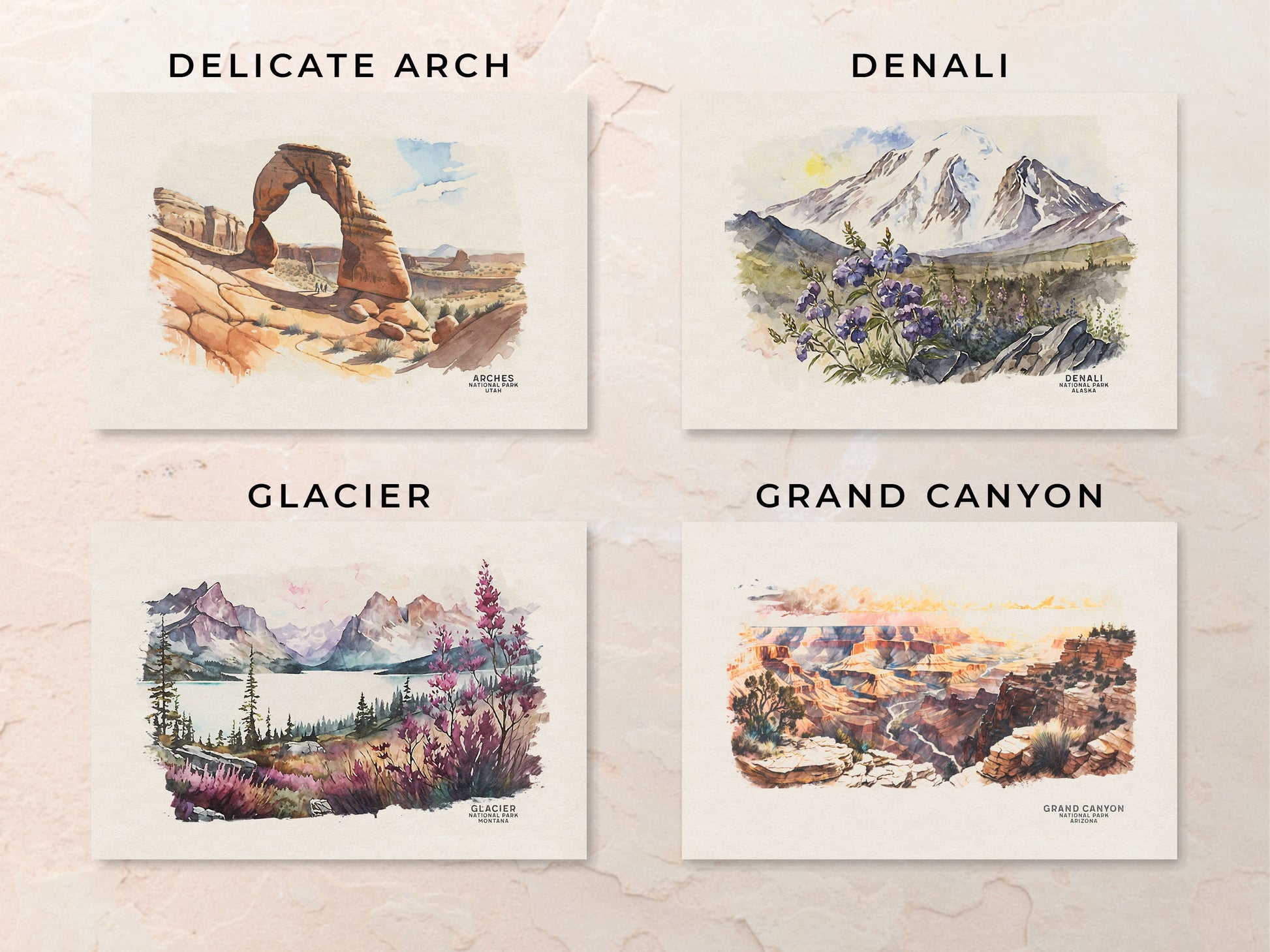 National Park Poster Commissioned Artwork, Travel Poster, Watercolor Wall Print, National Park Gift For Traveler, National Park Art, Nursery