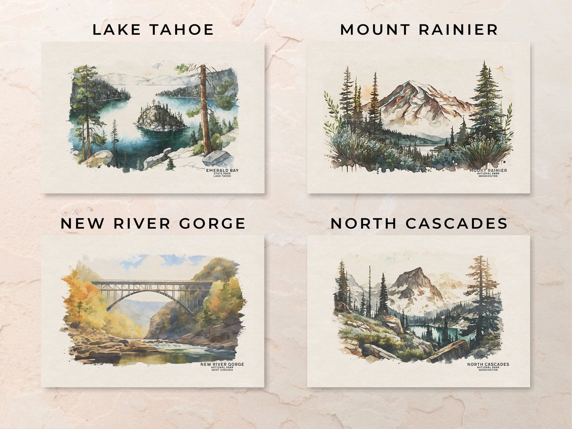 National Park Poster Commissioned Artwork, Travel Poster, Watercolor Wall Print, National Park Gift For Traveler, National Park Art, Nursery