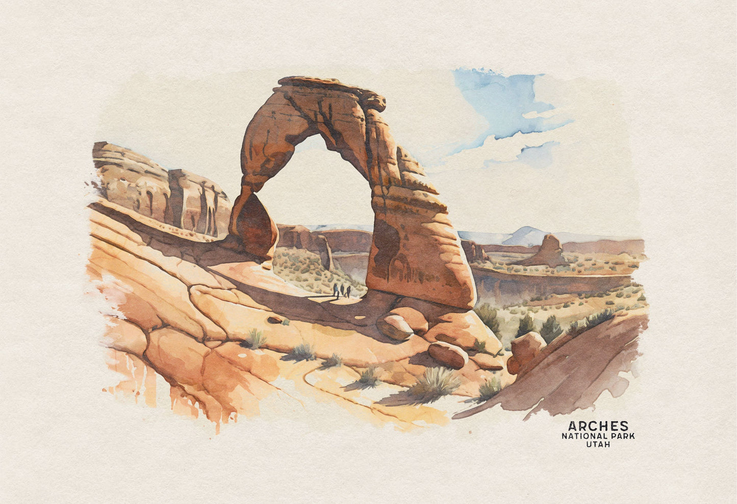 Arches National Park Poster, National Park Prints, Utah Travel Poster, Nature Wall Art, Delicate Arch National Park Art, National Park Gift