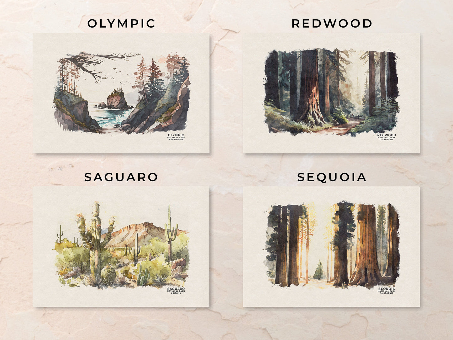 National Park Poster Commissioned Artwork, Travel Poster, Watercolor Wall Print, National Park Gift For Traveler, National Park Art, Nursery