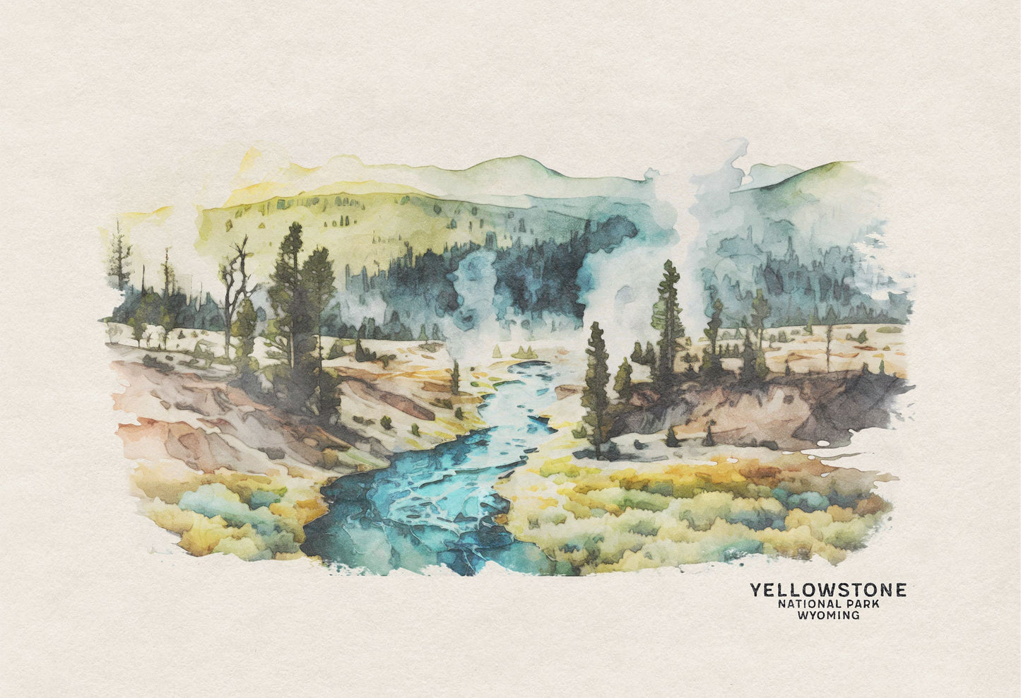 Yellowstone National Park Poster, Travel Poster, Yellowstone Art Print, National Park Art, Housewarming Gift, Travel Gift, Gallery Wall