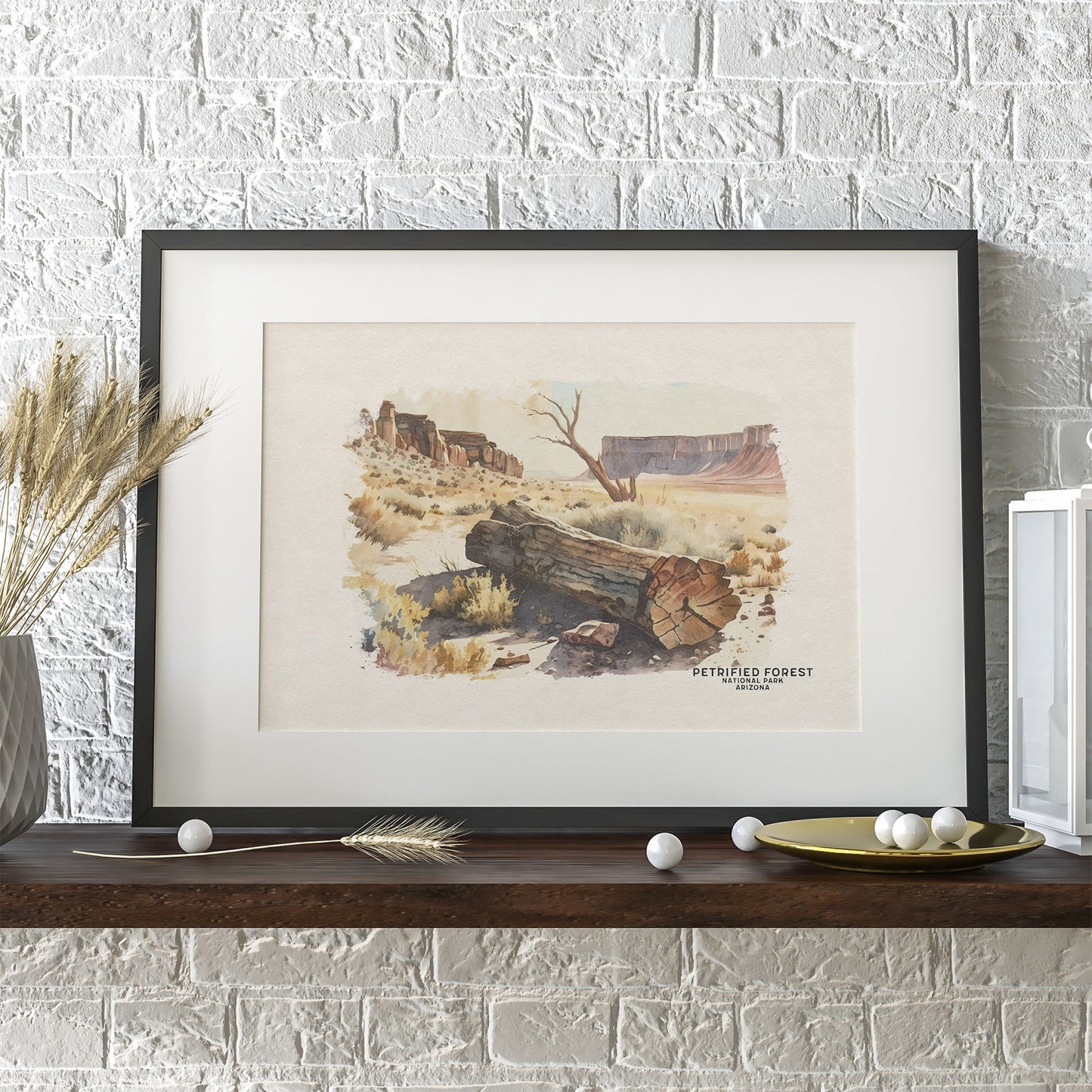 Petrified Forest National Park Poster, Arizona Travel Poster, National Park Prints, Watercolor Wall Art, Woodland Nursery