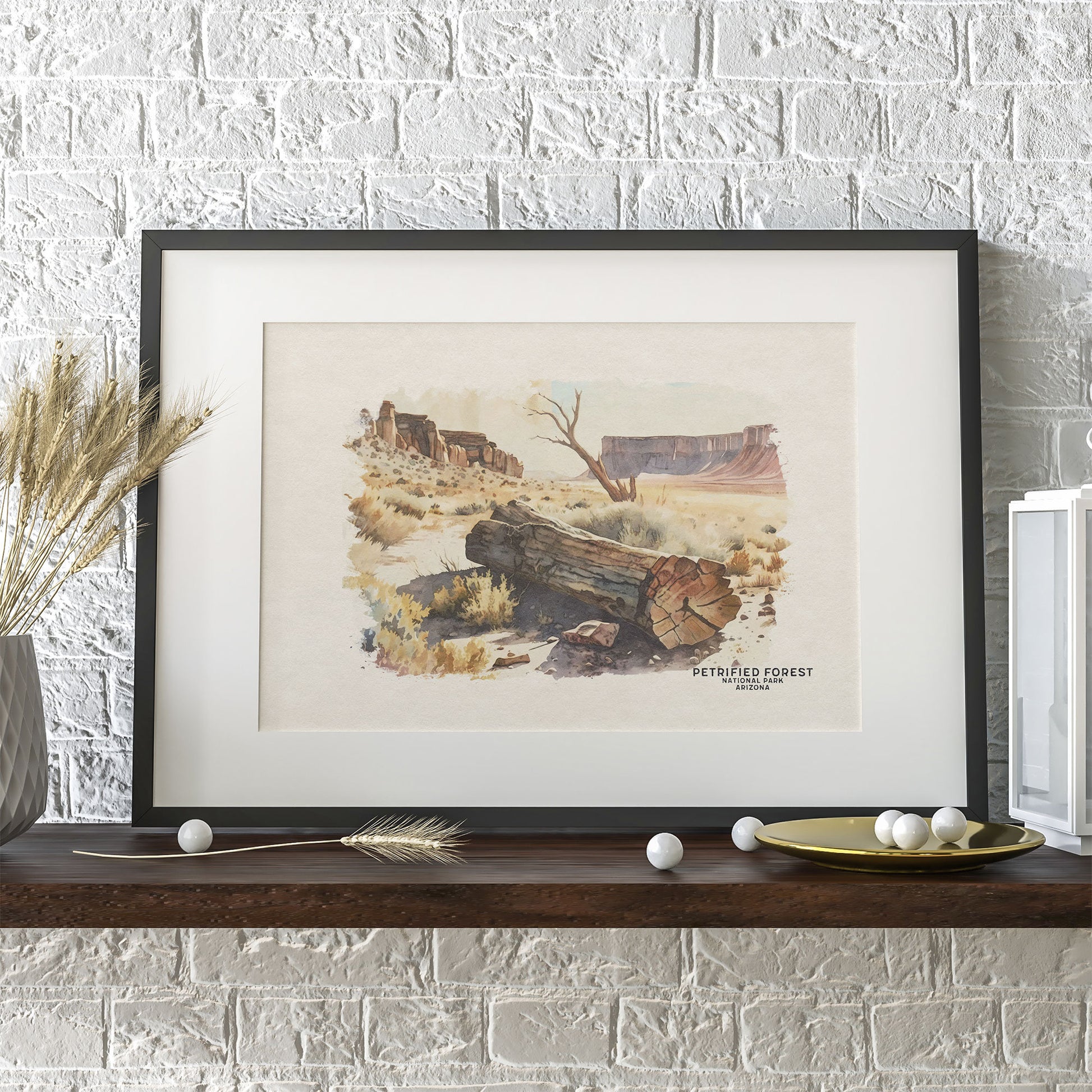 Petrified Forest National Park Poster, Arizona Travel Poster, National Park Prints, Watercolor Wall Art, Woodland Nursery