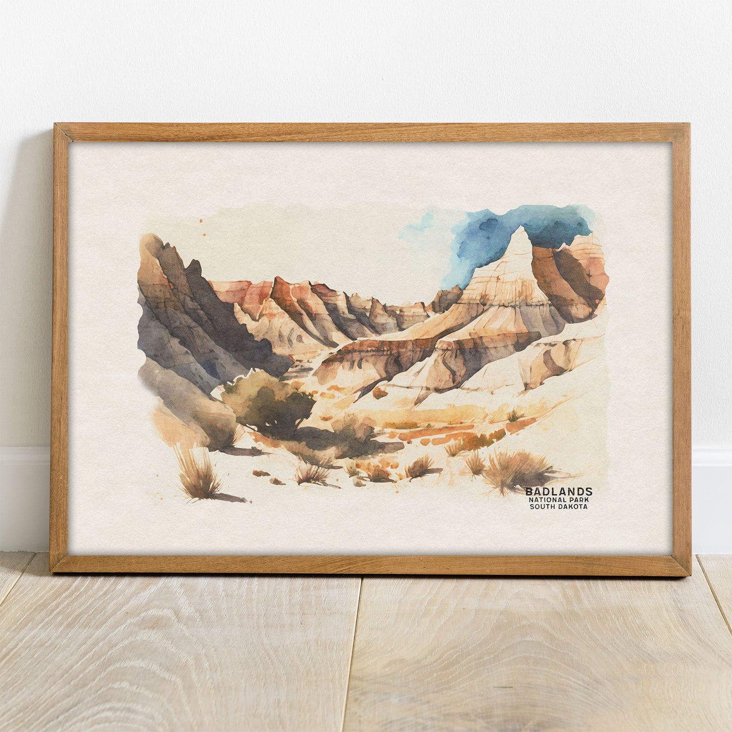 Badlands National Park Poster, South Dakota Art, Badlands Wall Art, Woodland Nursery, National Park Gift, Watercolor Art Print