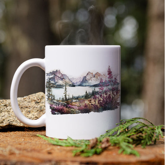 Glacier National Park Ceramic Coffee Mug - National Park Art or Camping Gift, Montana Adventure Decor Gift for Him