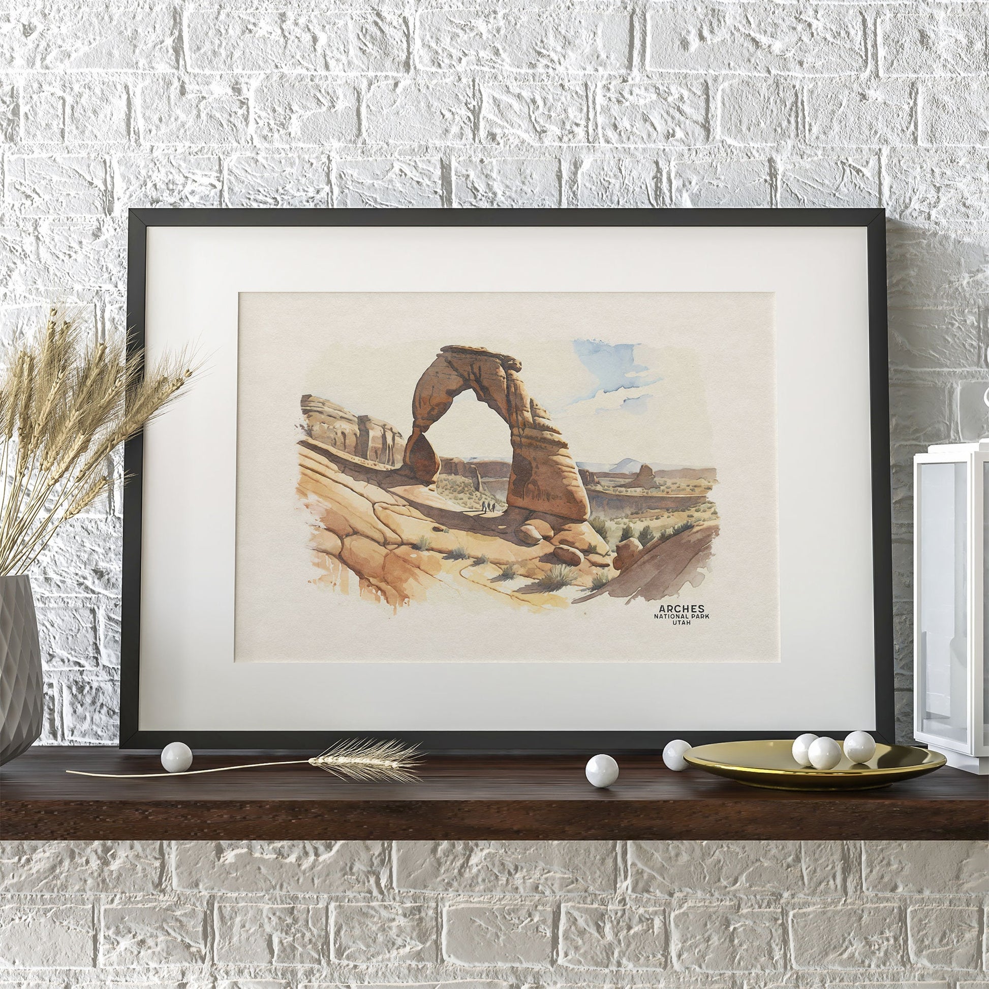 Arches National Park Poster, National Park Prints, Utah Travel Poster, Nature Wall Art, Delicate Arch National Park Art, National Park Gift