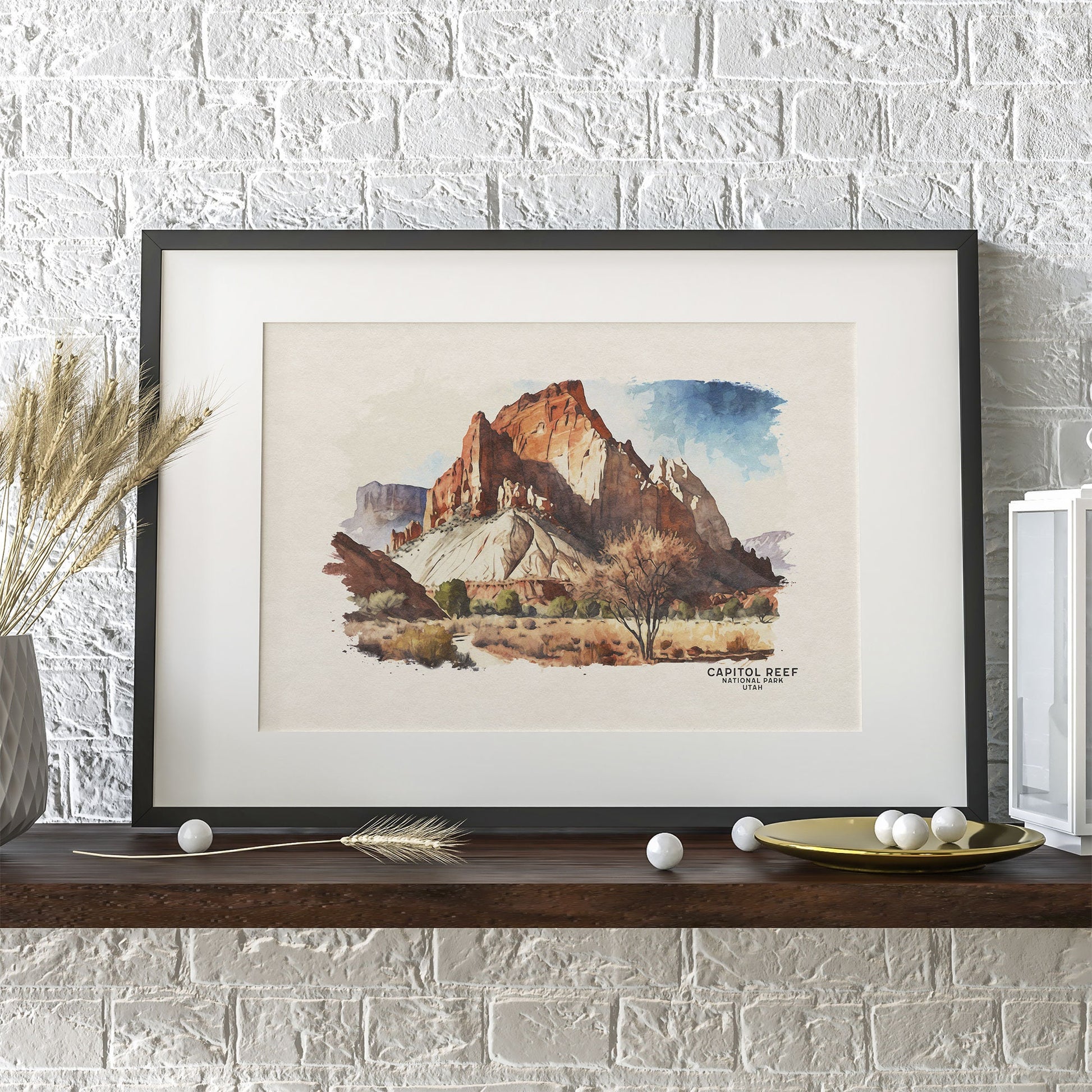 Capitol Reef National Park Poster, Utah Travel Poster, Desert Wall Art, Nursery Decor or Housewarming Gift For Him