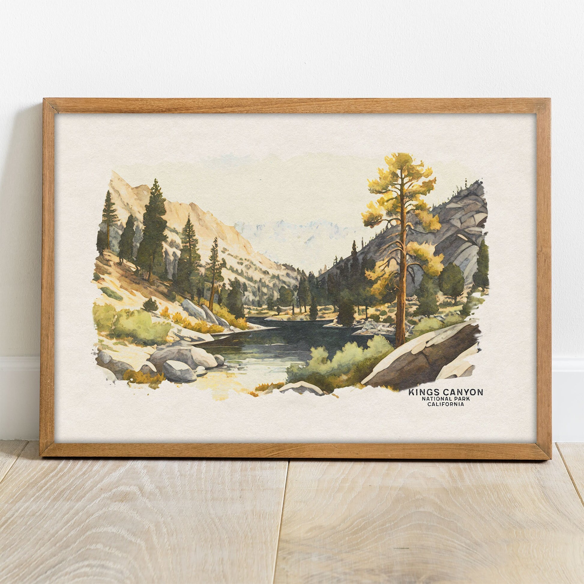 Kings Canyon National Park Watercolor Art - California Wall Decor, Midcentury Modern Poster, Gift for Her, Nursery & Desk Decor