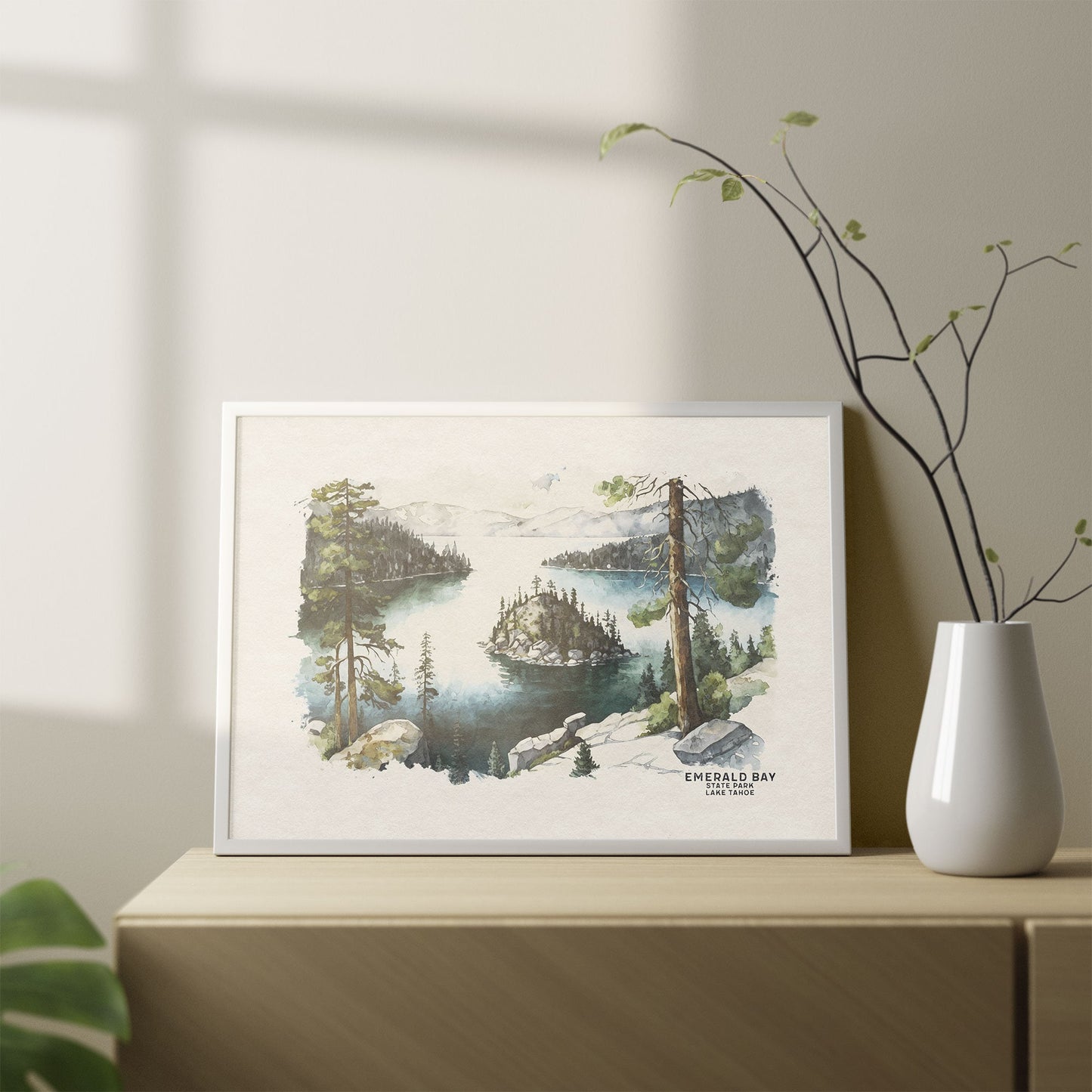 Lake Tahoe Print, National Park Poster, Lake Tahoe Wall Art, California Poster, Lake Tahoe Painting, Watercolor Painting