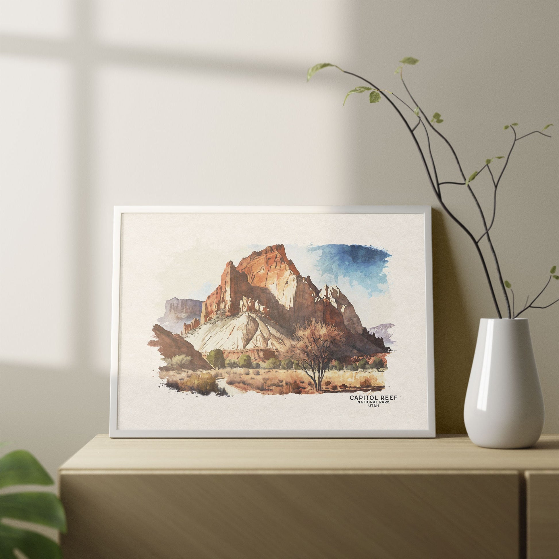 Capitol Reef National Park Poster, Utah Travel Poster, Desert Wall Art, Nursery Decor or Housewarming Gift For Him