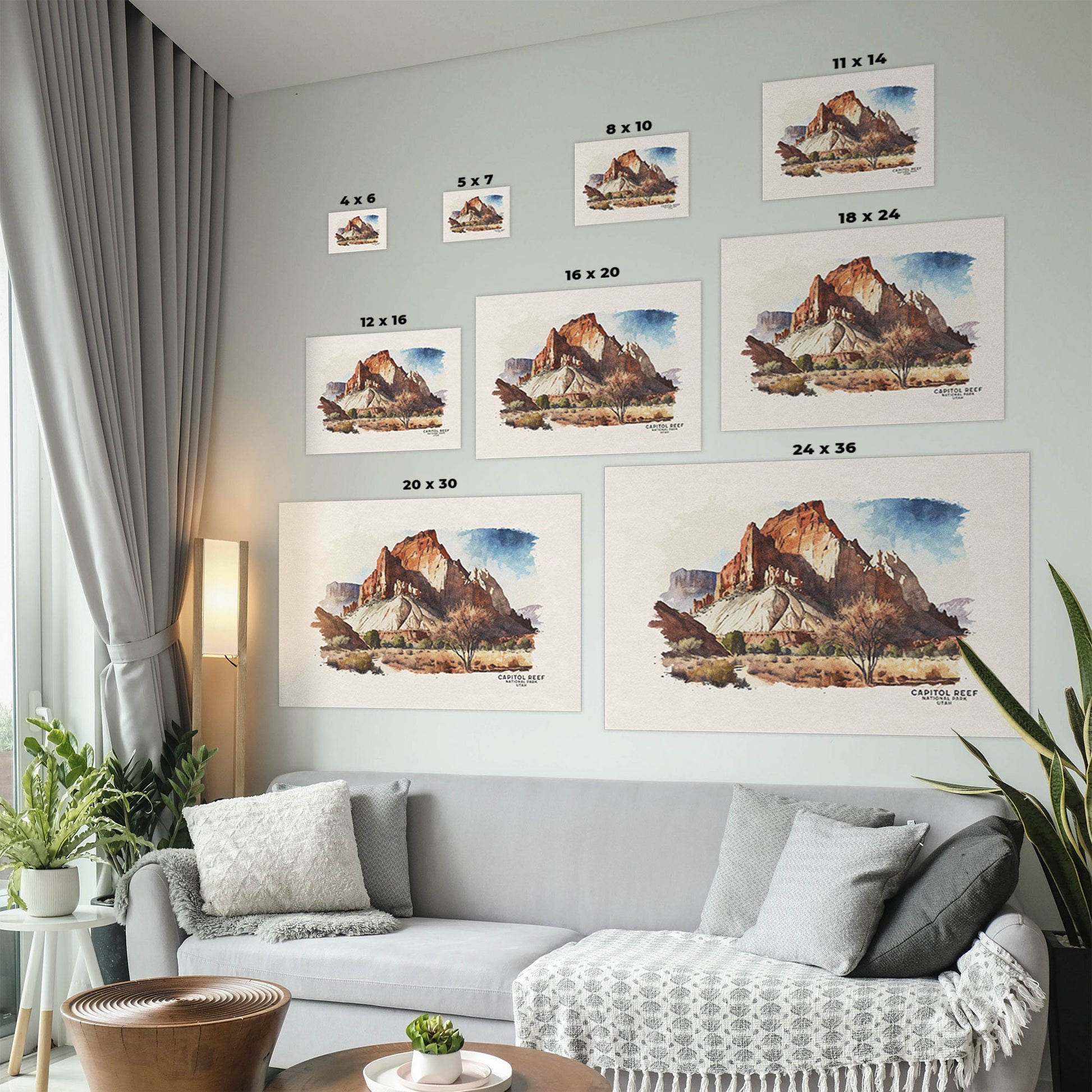 Capitol Reef National Park Poster, Utah Travel Poster, Desert Wall Art, Nursery Decor or Housewarming Gift For Him