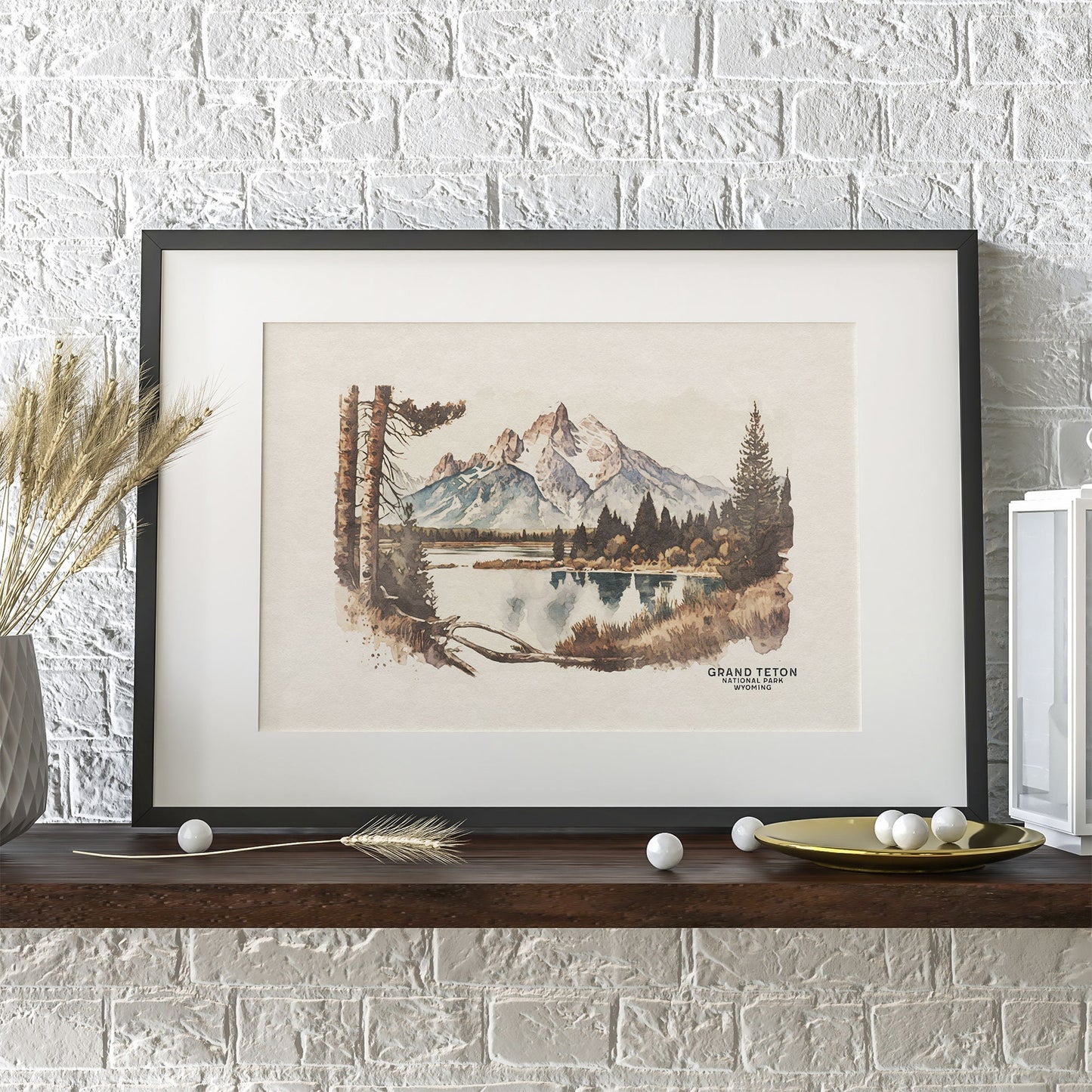 Grand Teton National Park Poster, Travel Poster, Grand Teton Wall Art, National Park Art Print, Gallery Wall, Housewarming Gift, Nursery Art