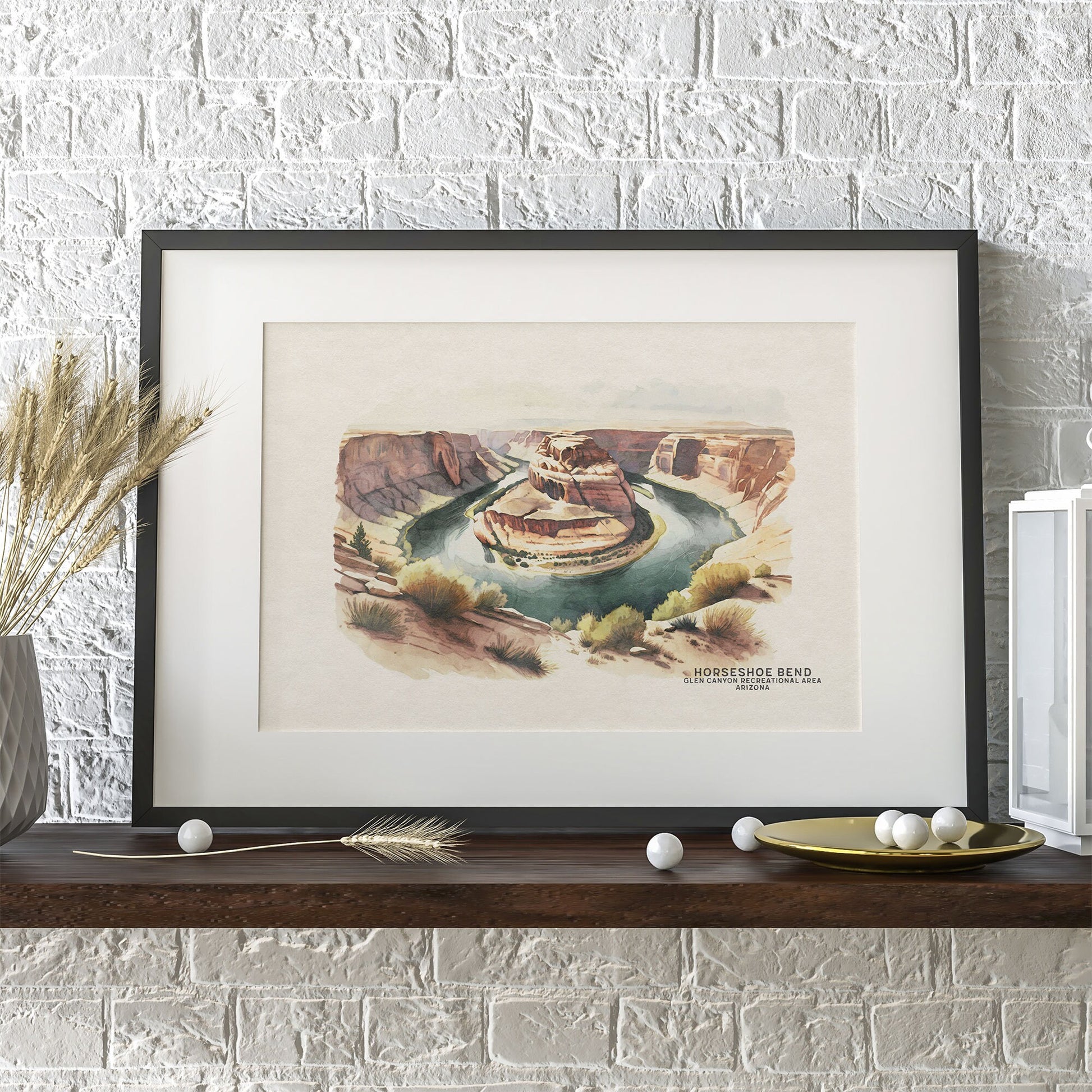 Horseshoe Bend Boho Decor, New Home Gift, Watercolor Painting of Southwest Decor, National Park Poster, Lake Life, Arizona Wall Art