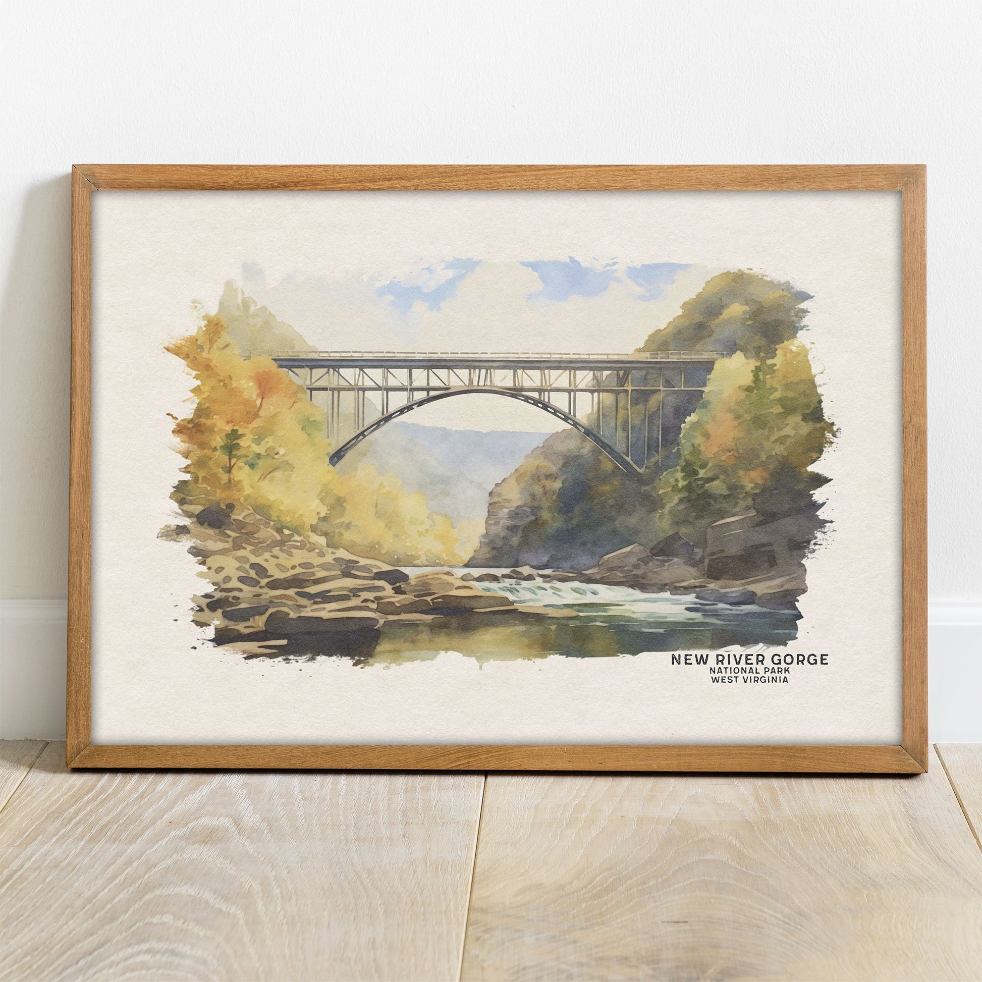 New River Gorge National Park Poster, West Virginia National Park Print, Travel Poster Wall Art, Watercolor Print, Nursery Art, Wedding Gift