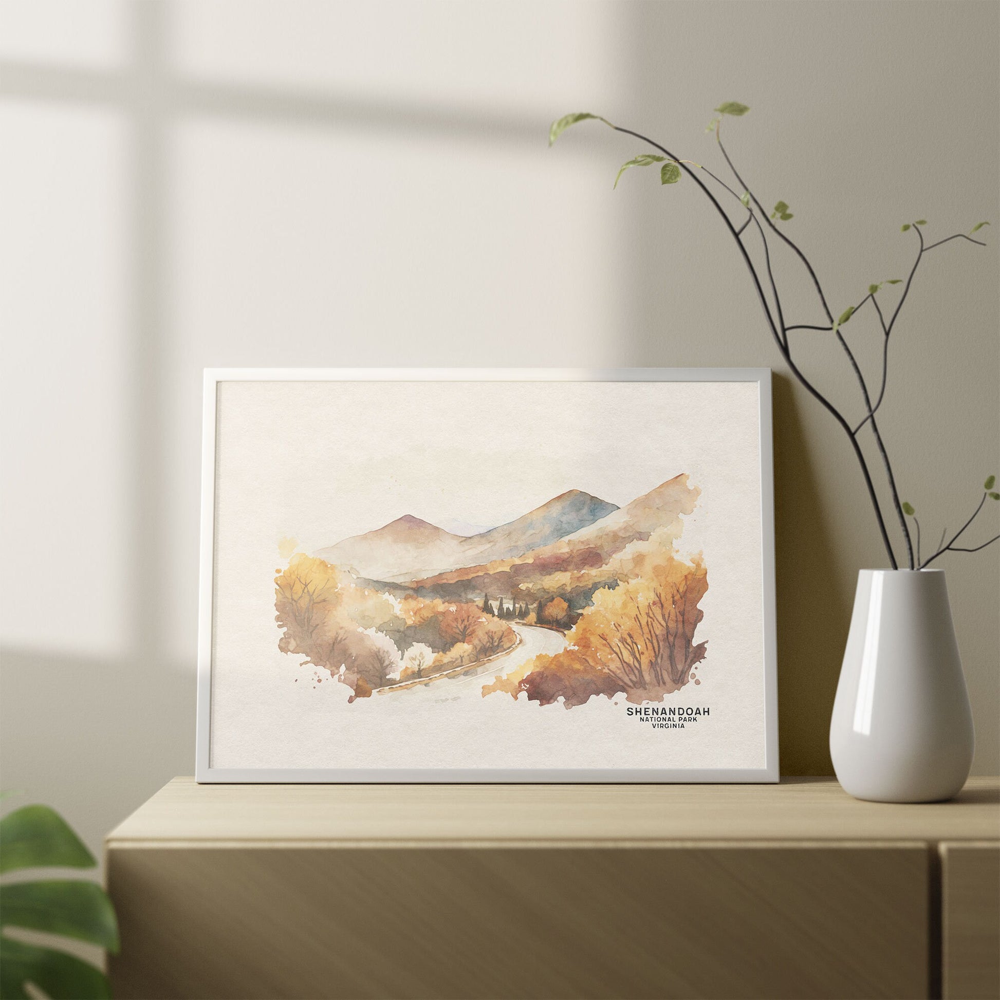 Shenandoah National Park Watercolor Print - Mountain Art, National Park Poster, Virginia Wall Decor, Gift for Her Woodland Nursery