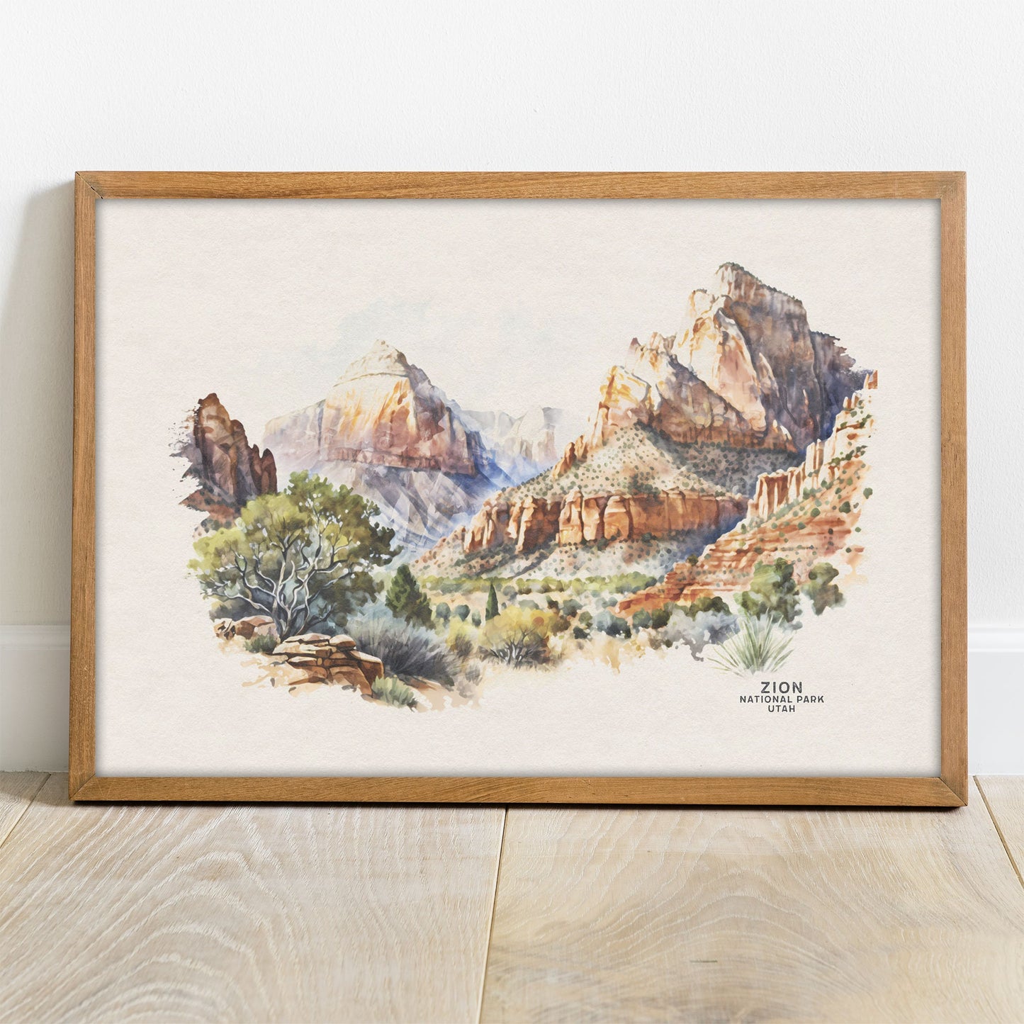 Zion National Park Poster, Zion Poster, Utah National Park Art Print, Travel Poster Wall Art, Watercolor Print, Nursery Art, Wedding Gift