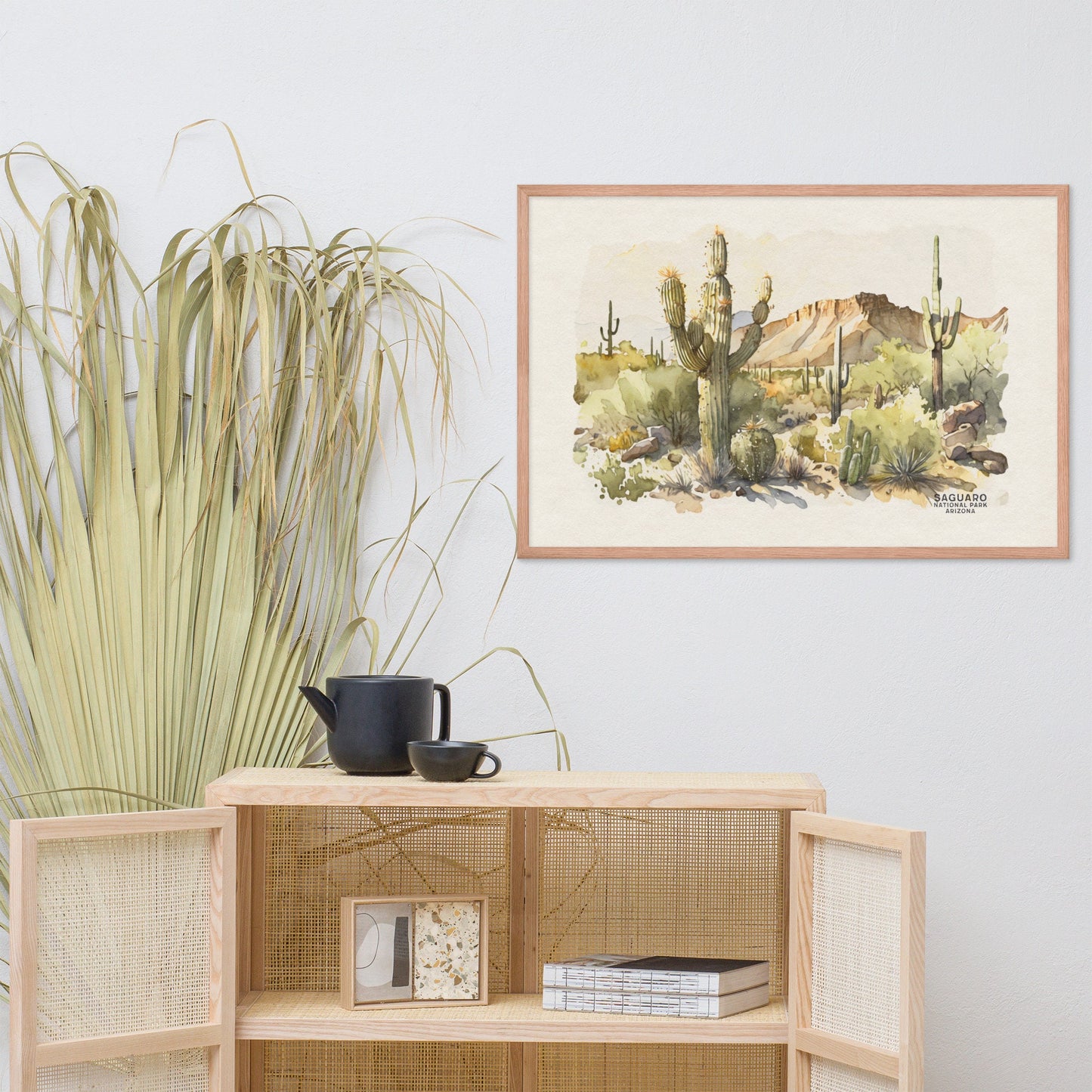 Saguaro National Park Poster, Arizona Painting, Cactus Wall Art, National Park Gift, Travel Poster, Saguaro Cactus Plant