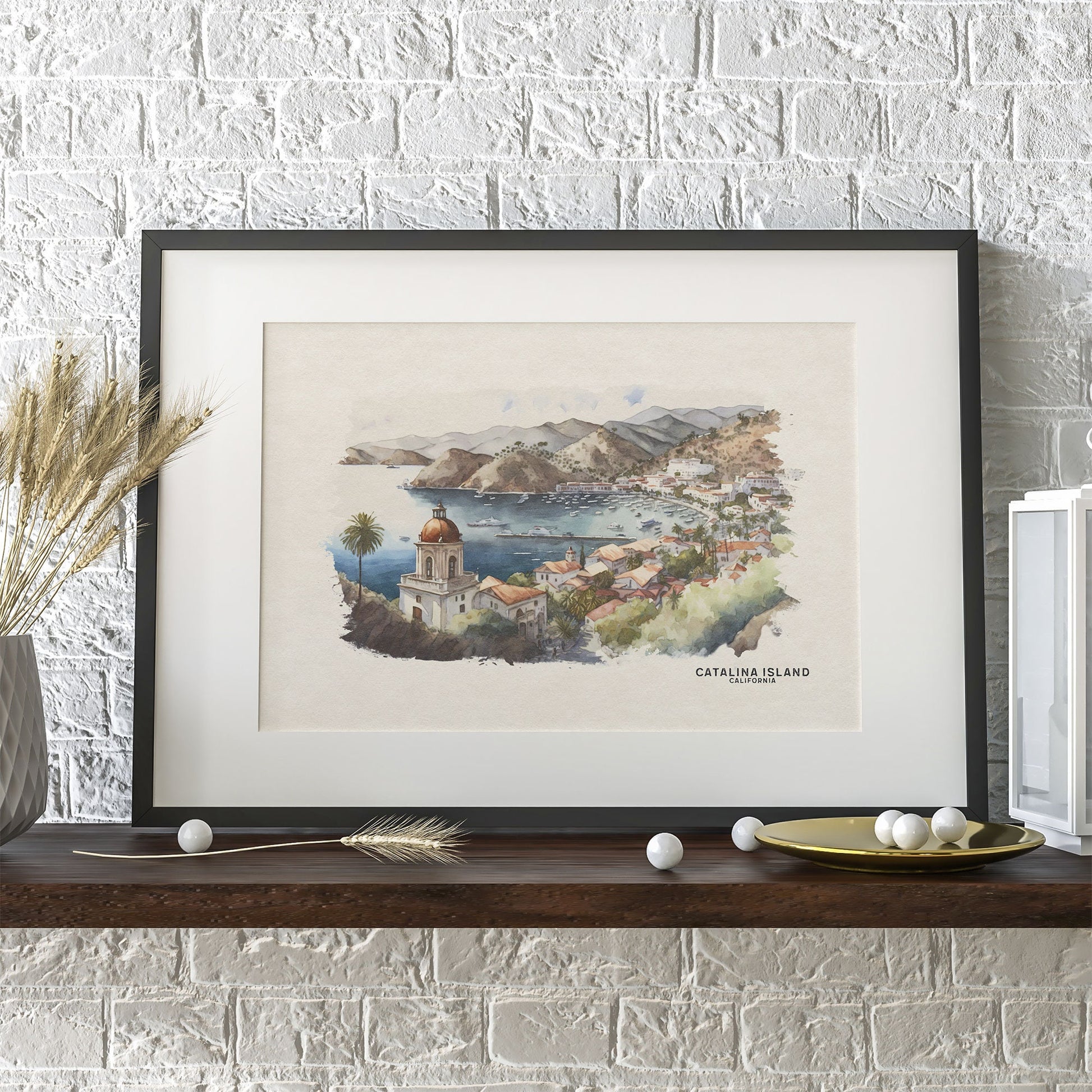 Catalina Island Travel Poster, California Poster, Catalina Watercolor Print, Beach Décor, California Print, Ocean Wall Art, Travel Gifts