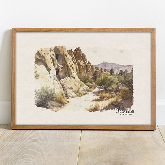 Bandelier National Monument Wall Art for Gallery Wall Set, National Park Art for Woodland Nursery or Southwestern Decor, Watercolor Palette