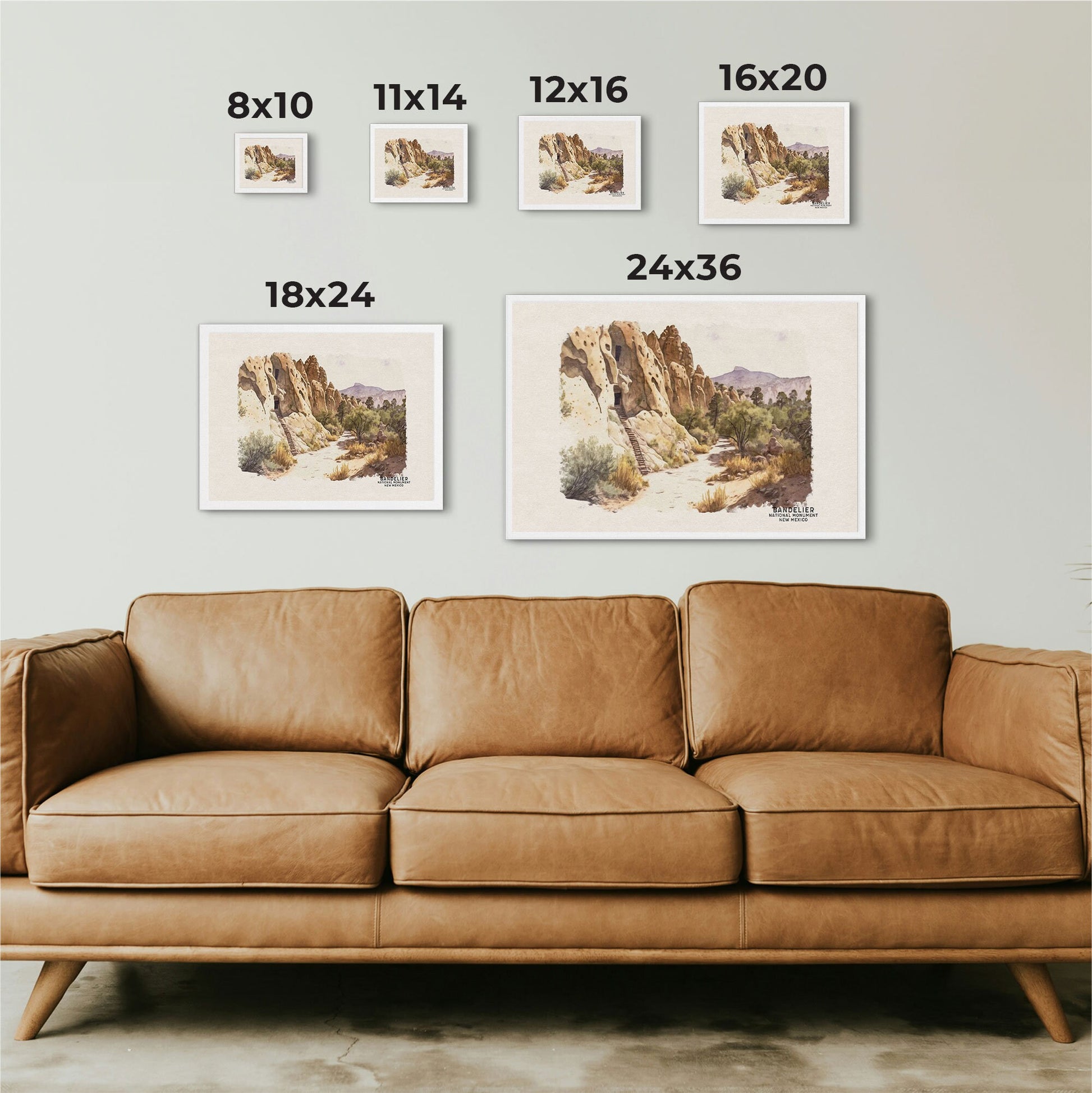 Bandelier National Monument Wall Art for Gallery Wall Set, National Park Art for Woodland Nursery or Southwestern Decor, Watercolor Palette