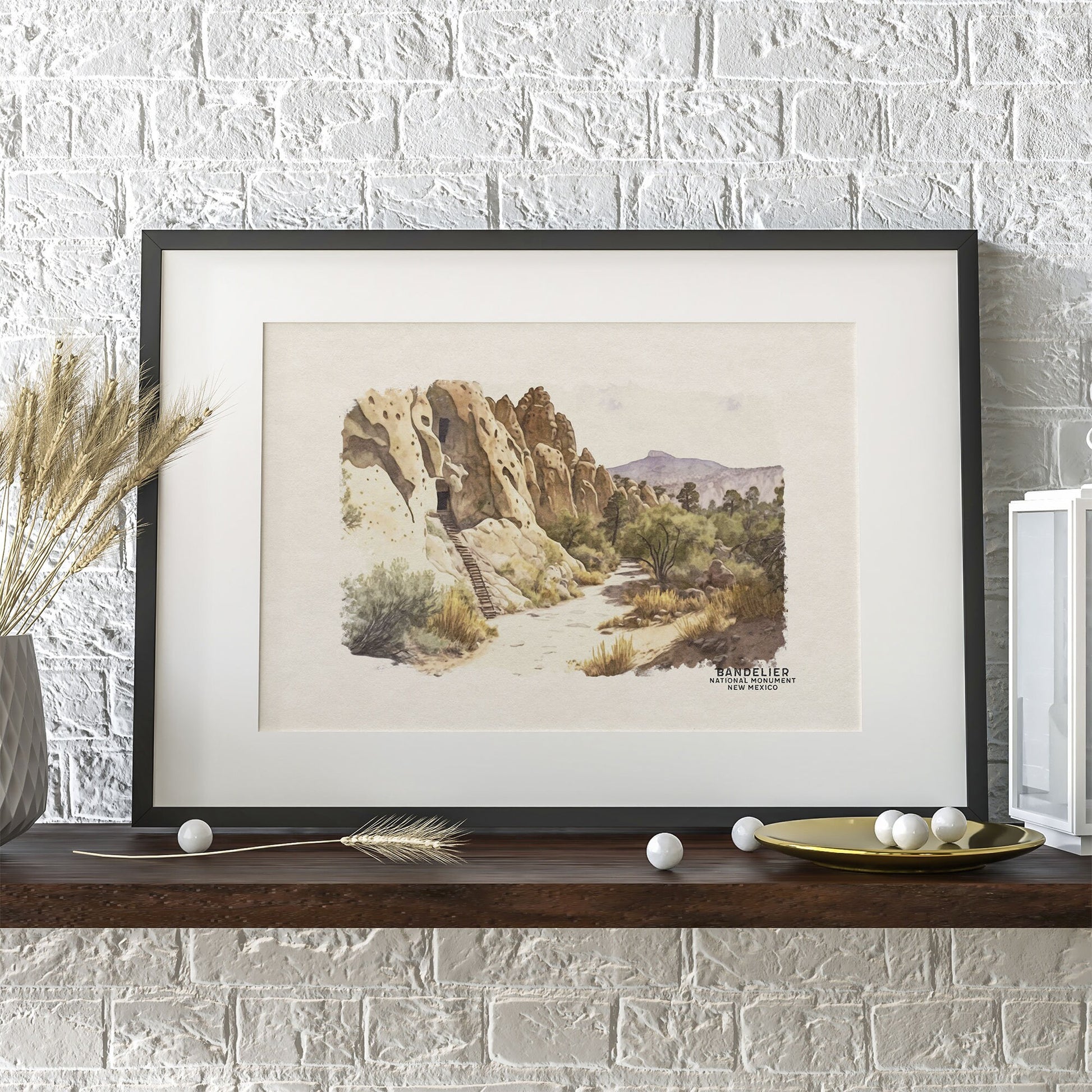 Bandelier National Monument Wall Art for Gallery Wall Set, National Park Art for Woodland Nursery or Southwestern Decor, Watercolor Palette