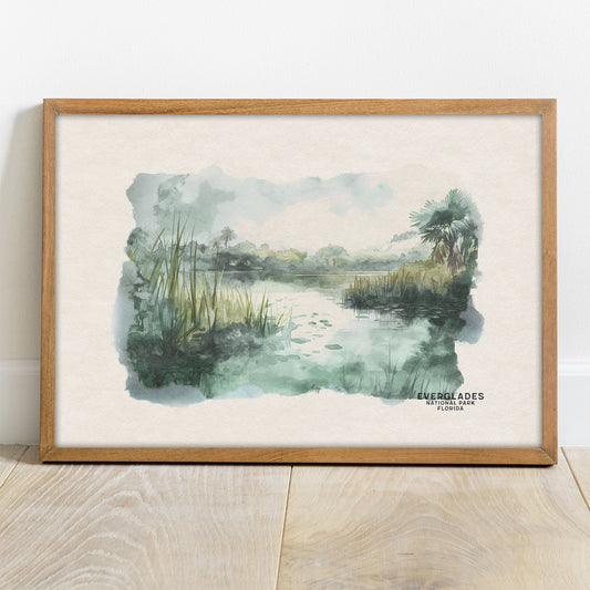 Everglades National Park Poster Framed Wall Art, Home Decor Housewarming Gift, Florida Gallery Wall Set, Coastal Decor Watercolor Art