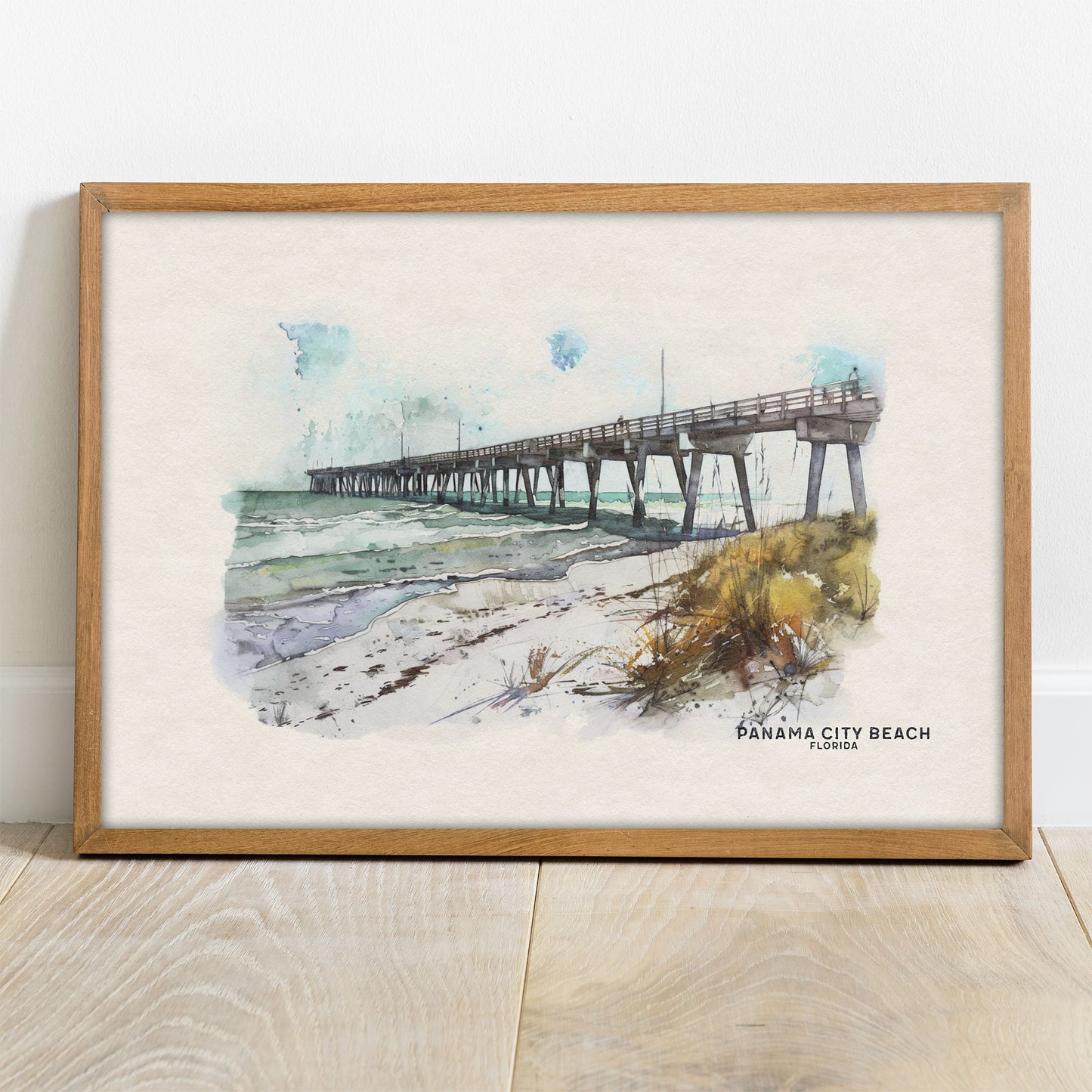 Panama City Beach Watercolor Art Beach House Decor, PCB Florida Poster, Ocean Wall Art Gallery Wall Set, Family Vacation Travel Poster